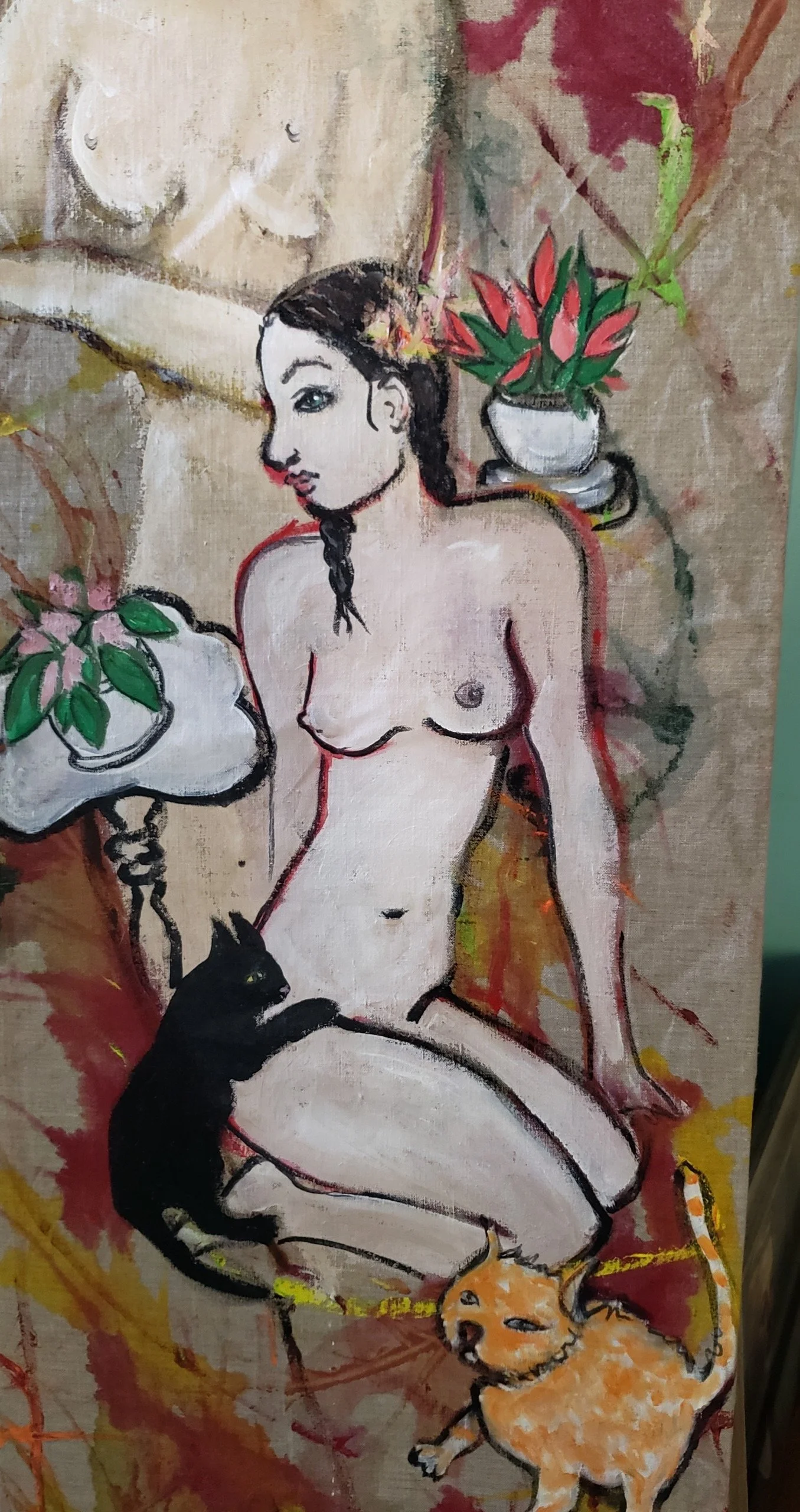 Persephone, 2020, acrylic on linen, 36x18 inches
