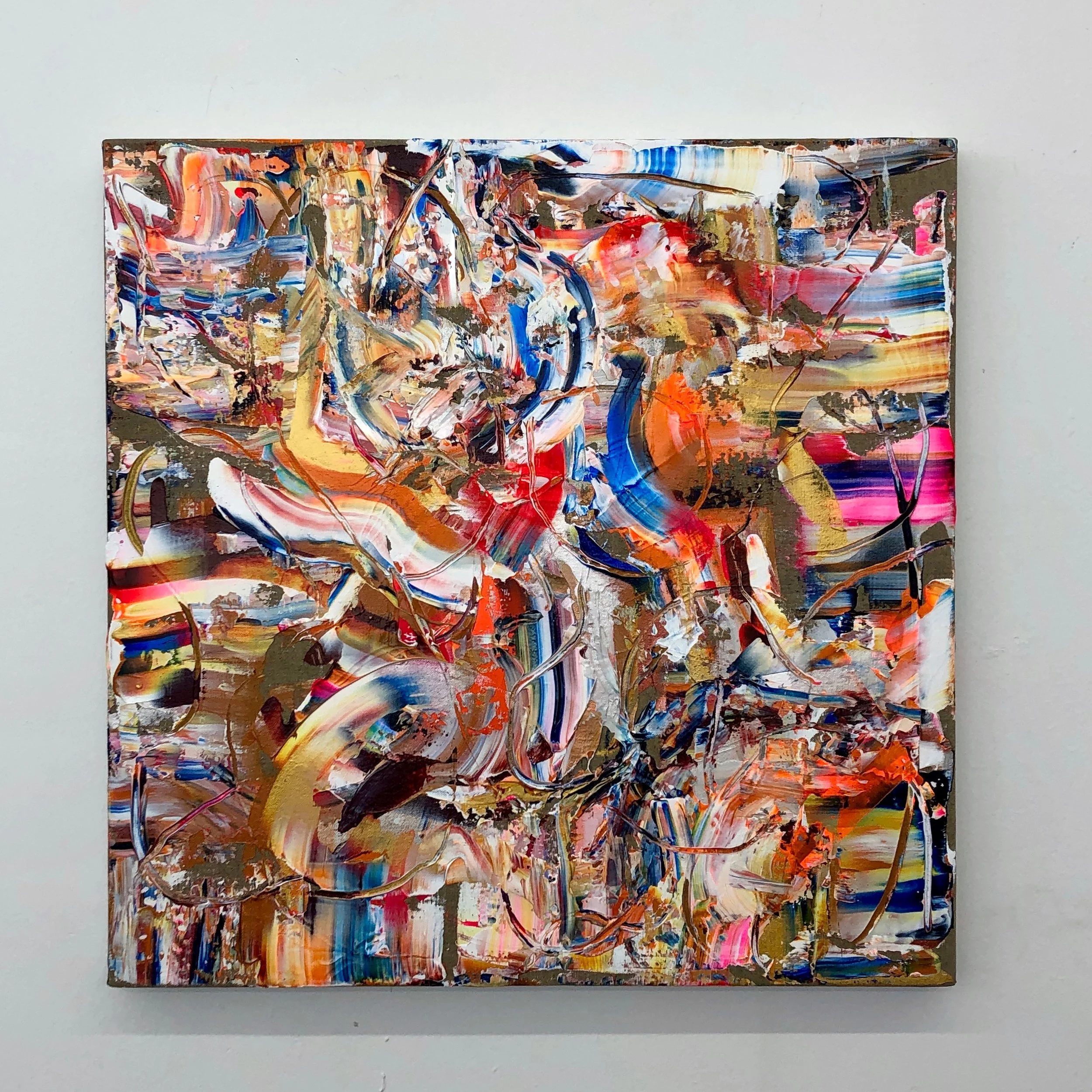 ALL IN, 2020, acrylic on linen, 15x14 inches