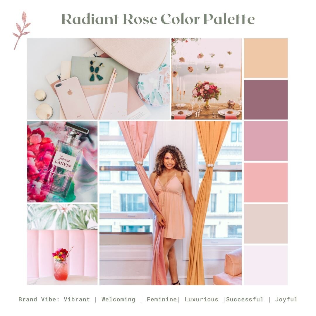 I&rsquo;m in the mood for a mood board! 🌷😍So I thought I would share this one! I hope it inspires your imagination if you are planning to design your website anytime soon.

I'm loving this combination of colors for a radiant rose and gold feel - Ju
