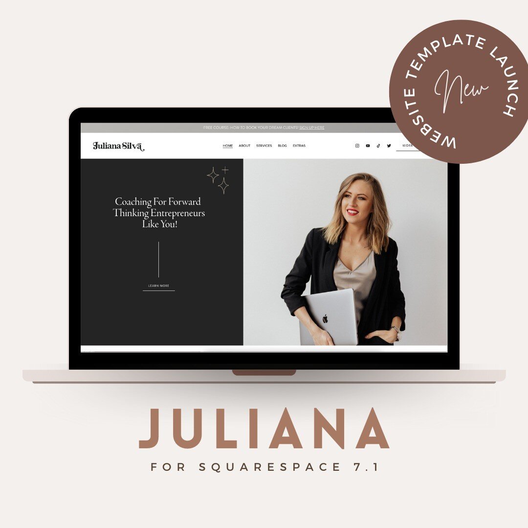 INTRODUCING MY NEWEST SQUARESPACE WEBSITE TEMPLATE, JULIANA!🎉🍾🎊 It&rsquo;s live and in the shop.
To celebrate I&rsquo;m having a launch sale for 15% off with promo code: ThriveFall15 💻This template has a dark, moody, and sophisticated high-end de