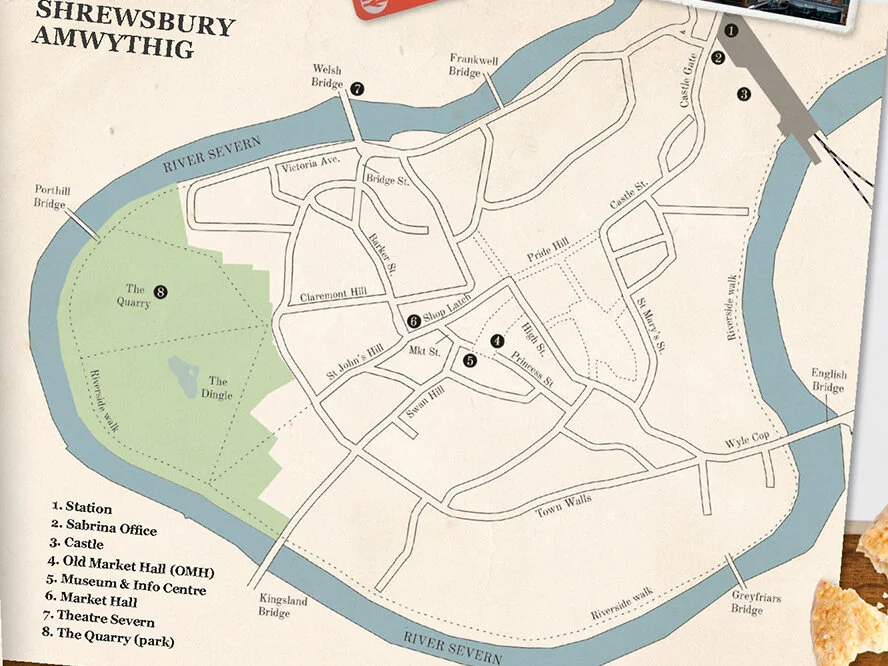 From Wales on Rails - Travel Back in Time. Day out itineraries by public transport. Vintage mapping for Cambrian Railways Partnership working with Owen F Design