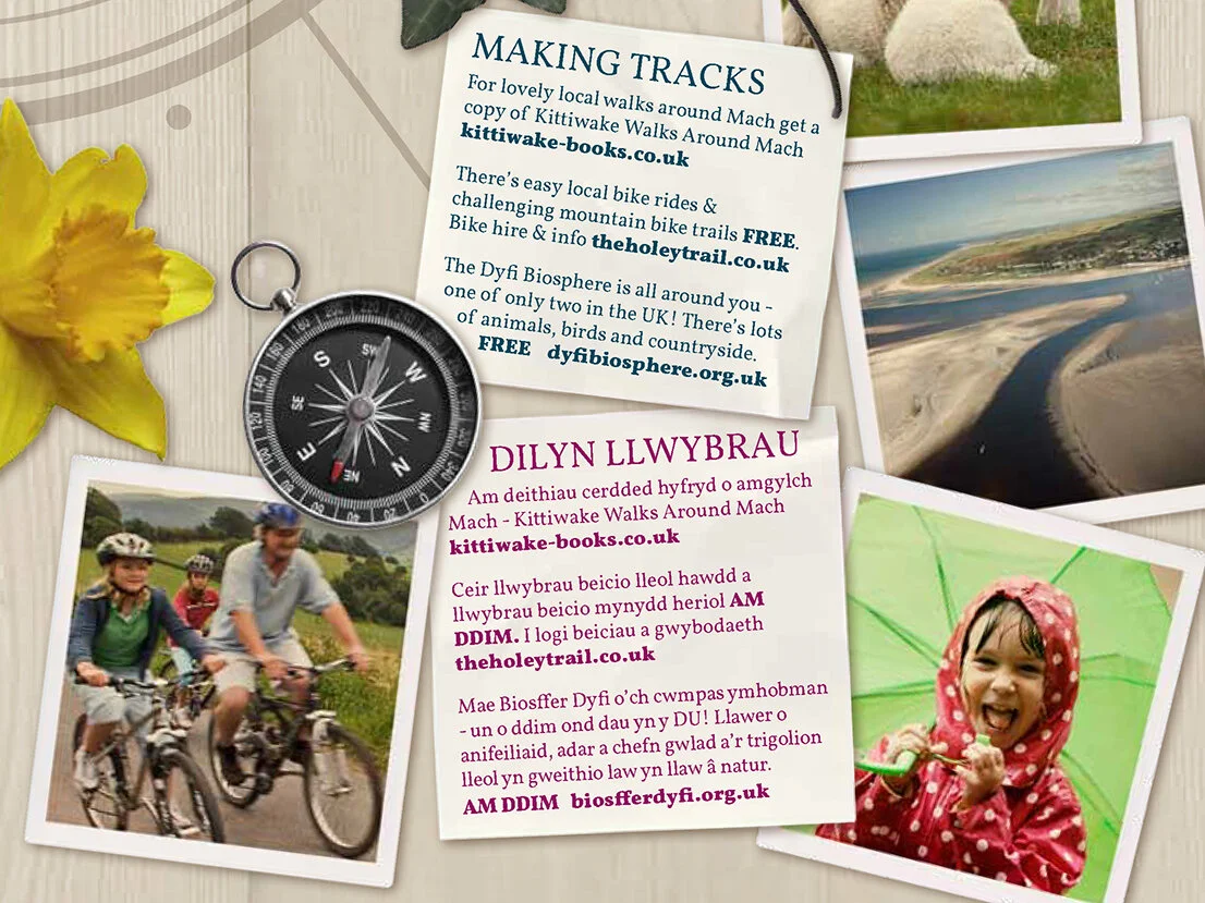 From Wales on Rails - Set Your Family Free. Days out by rail and active travel. For Cambrian Railways Partnership working with Insight Illustration