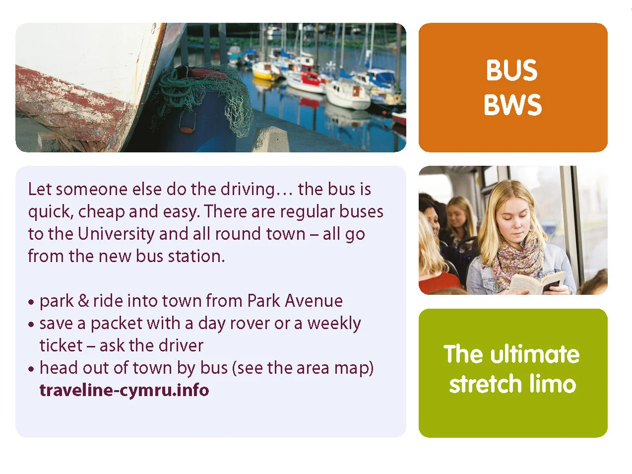 From Aberystwyth Travel Guide - all the sustainable and active travel options in your pocket - empowering and encouraging people to give it a go. For TRACC/Welsh Assembly Government