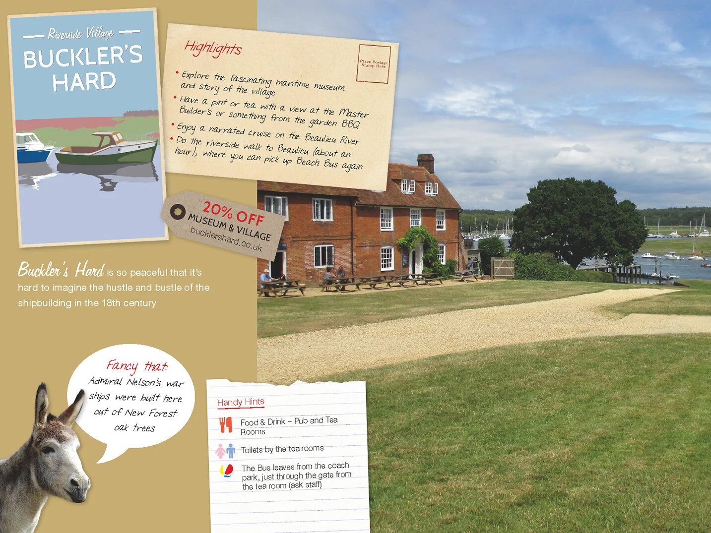 From Beach Bus Guide - creating custom postcards to write home about local heritage and introduce passengers to local characters. For New Forest National Park Authority, working with Longsummer Illustration and Owen F Design