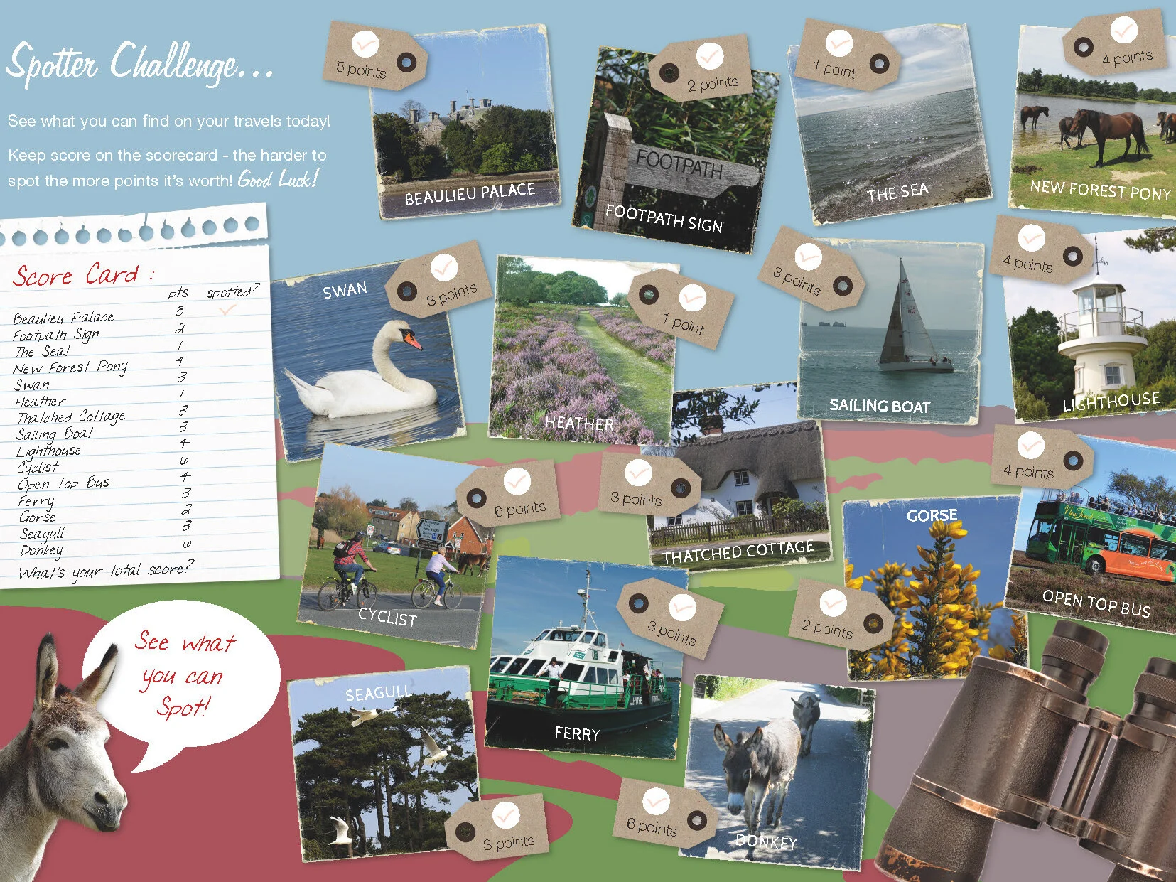 From Beach Bus Guide - keeping the littluns entertained. For New Forest National Park Authority, working with Longsummer Illustration and Owen F Design