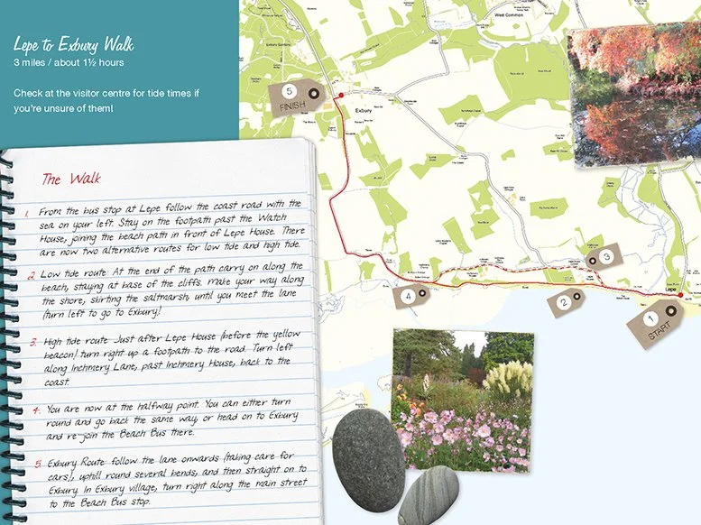 From the Beach Bus Guide - onboard guide for ground-breaking visitor bus project. For New Forest National Park Authority working with Owen F. Graphic Design