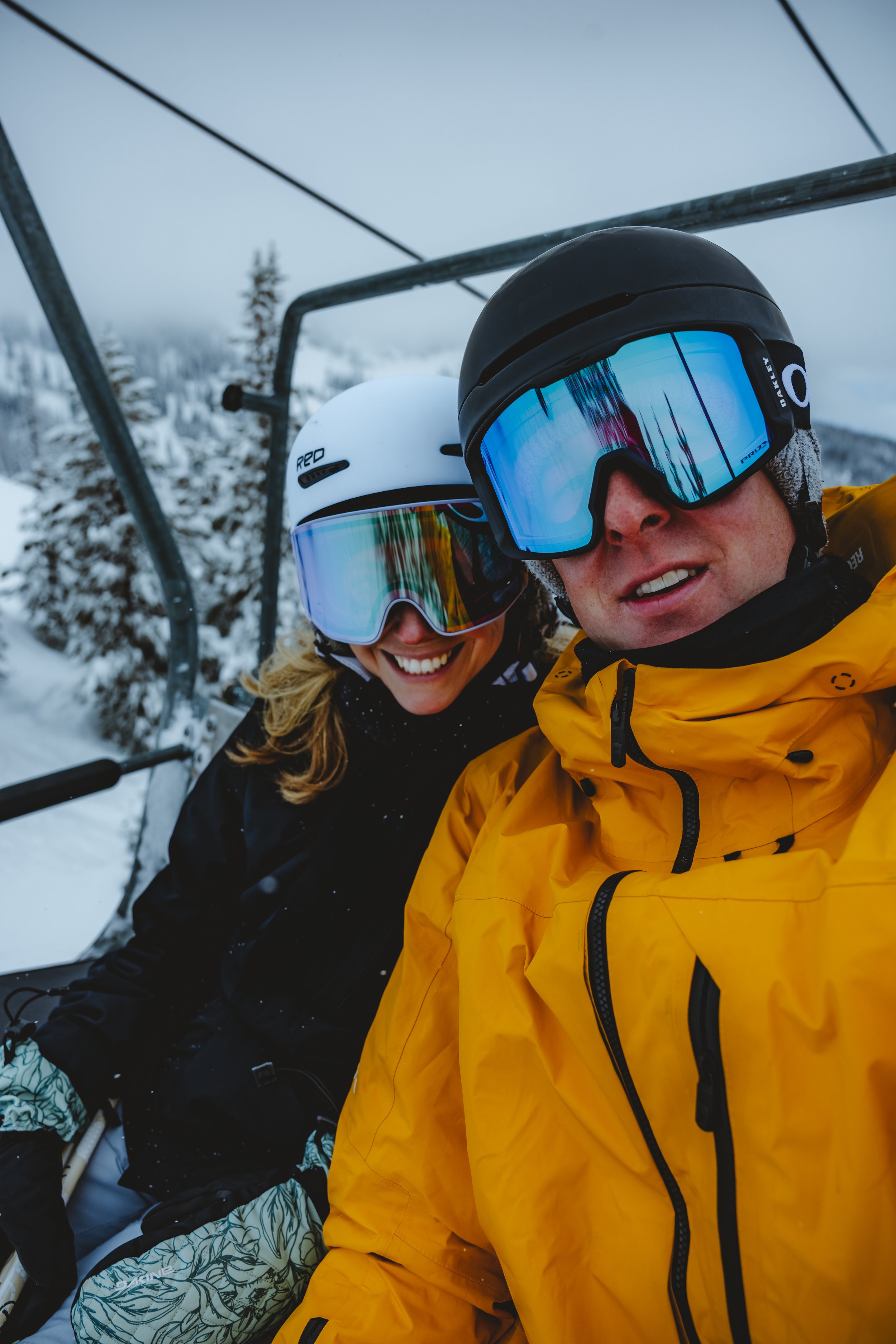 All smiles on the chairlift