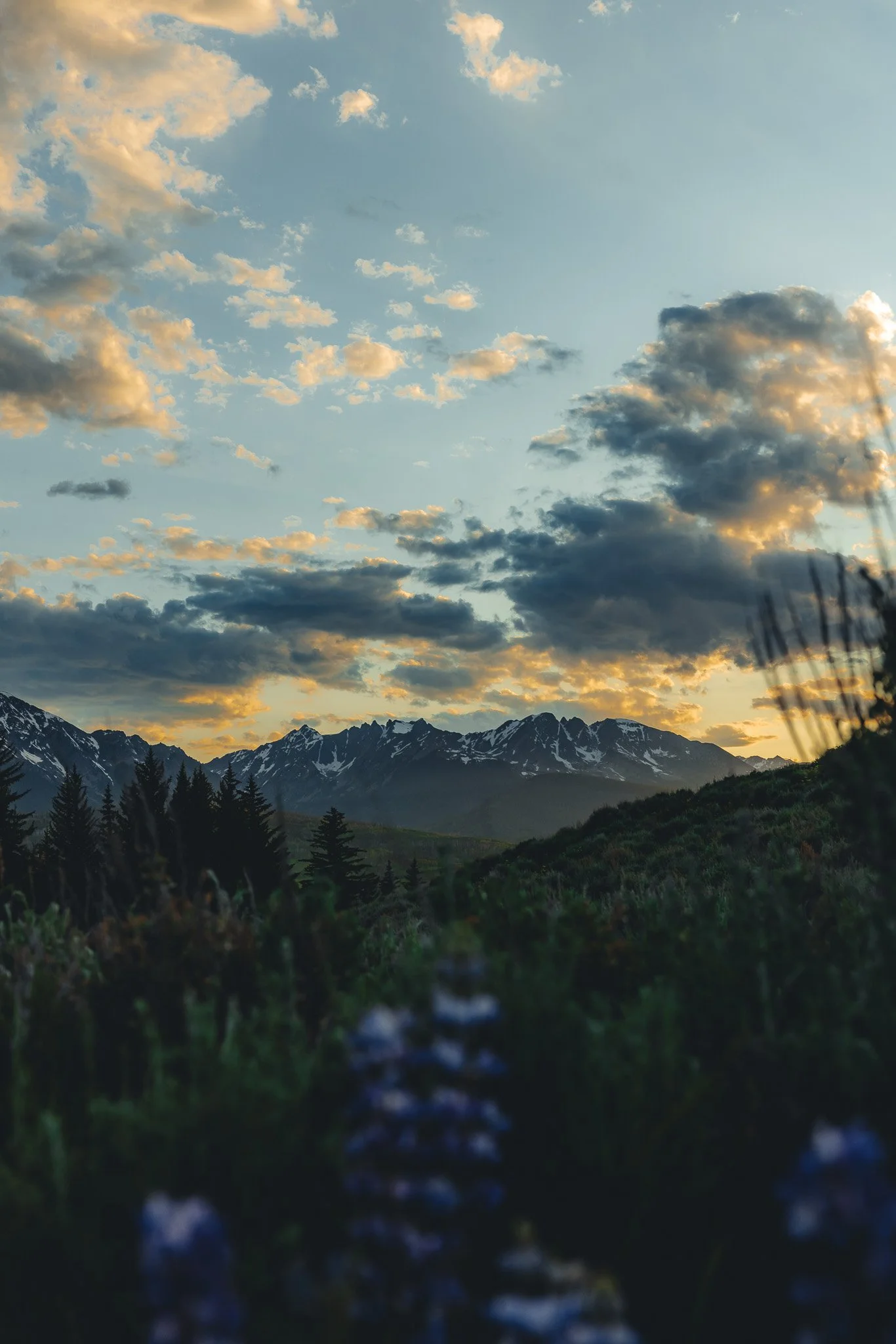 A summer mountain sunset