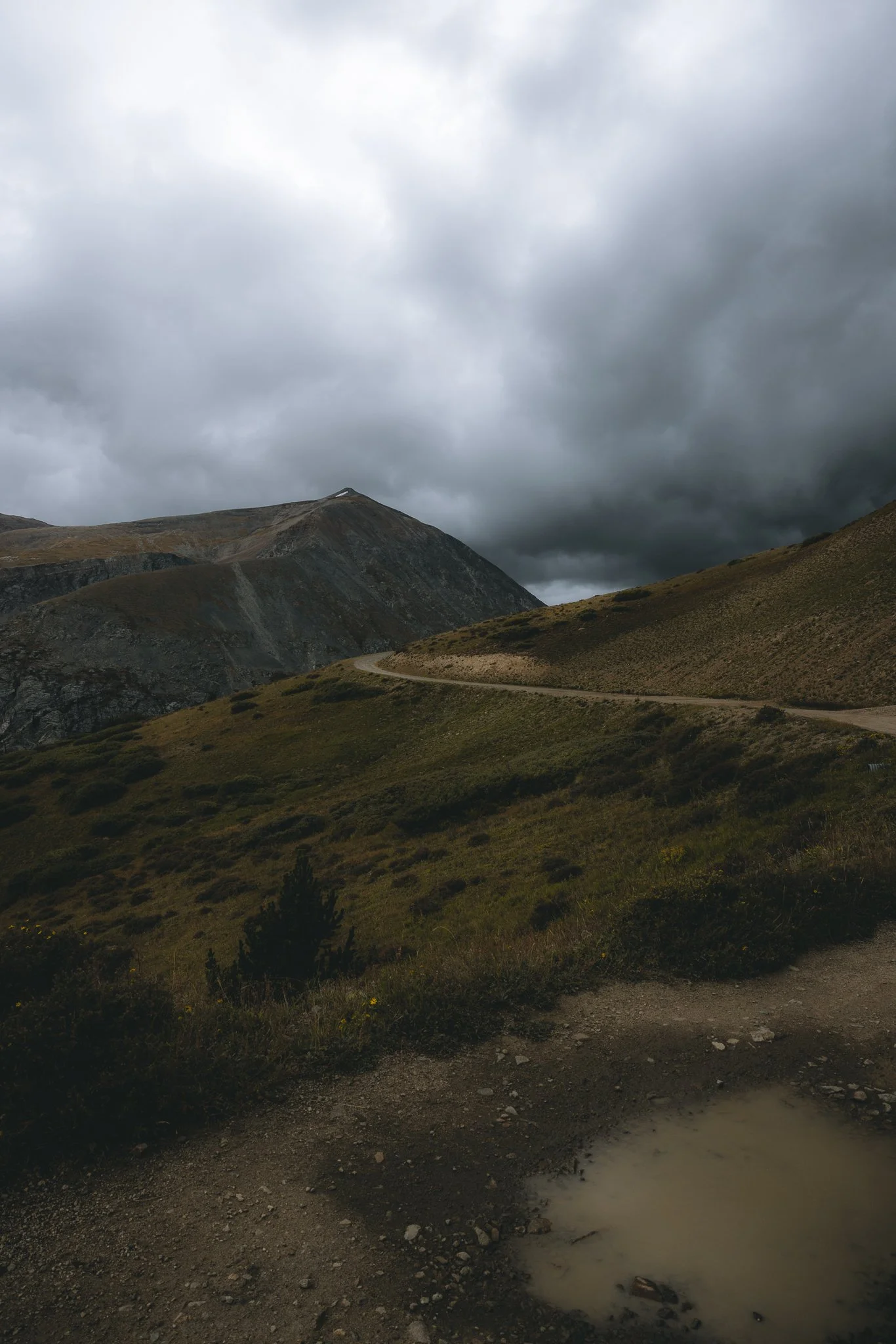 Dark clouds over the mountains