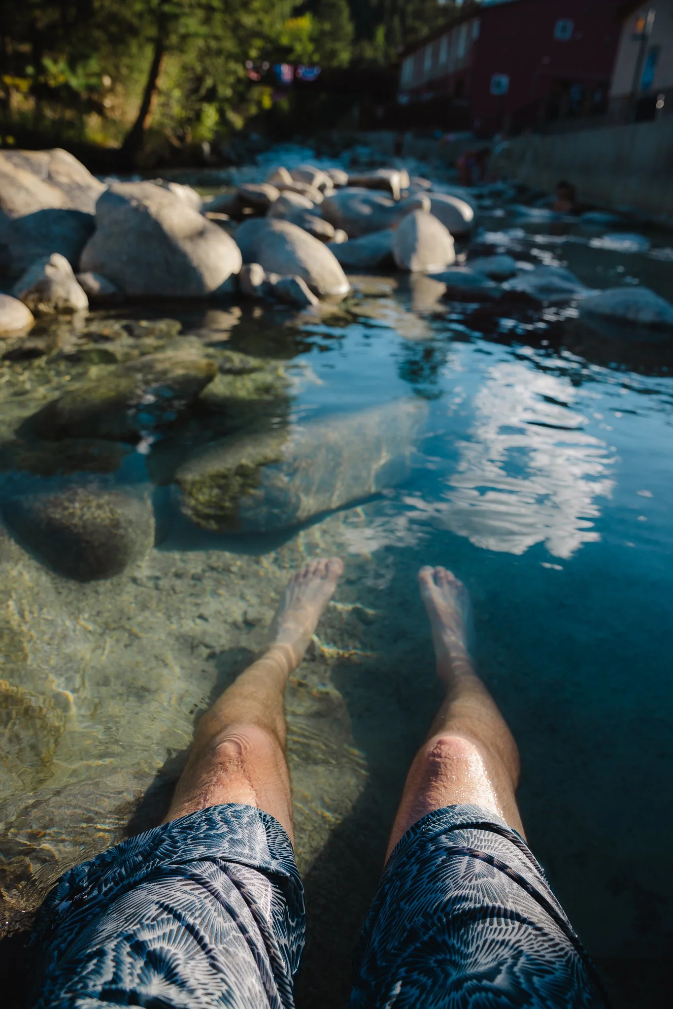Soaking pools with views