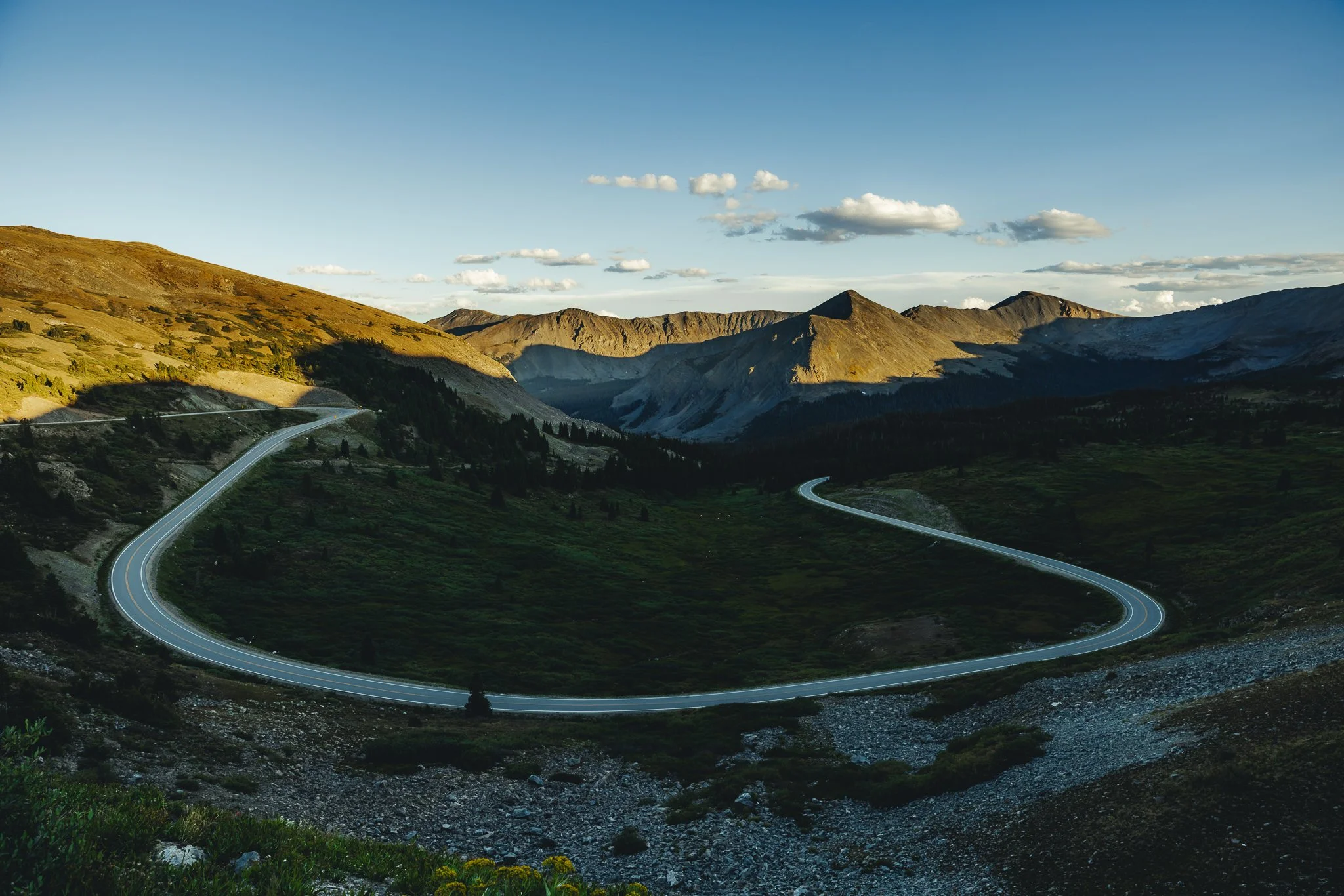 Iconic view of Cottonwood Pass road
