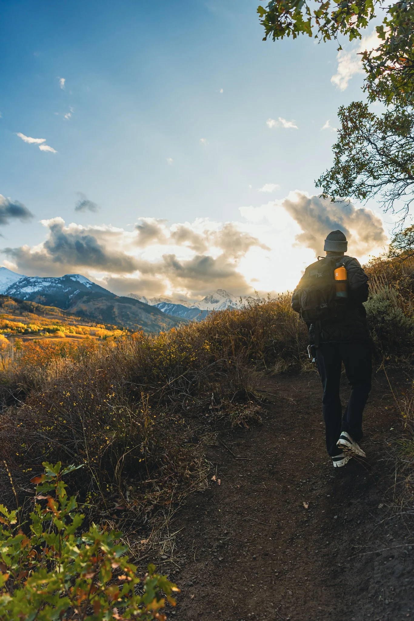 Hiking up the trail