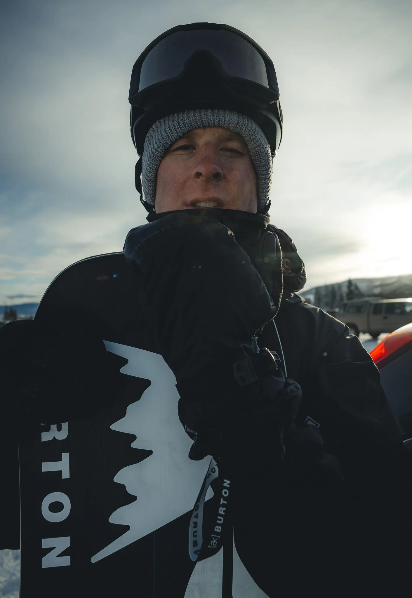 Wearing Burton Snowboard gear