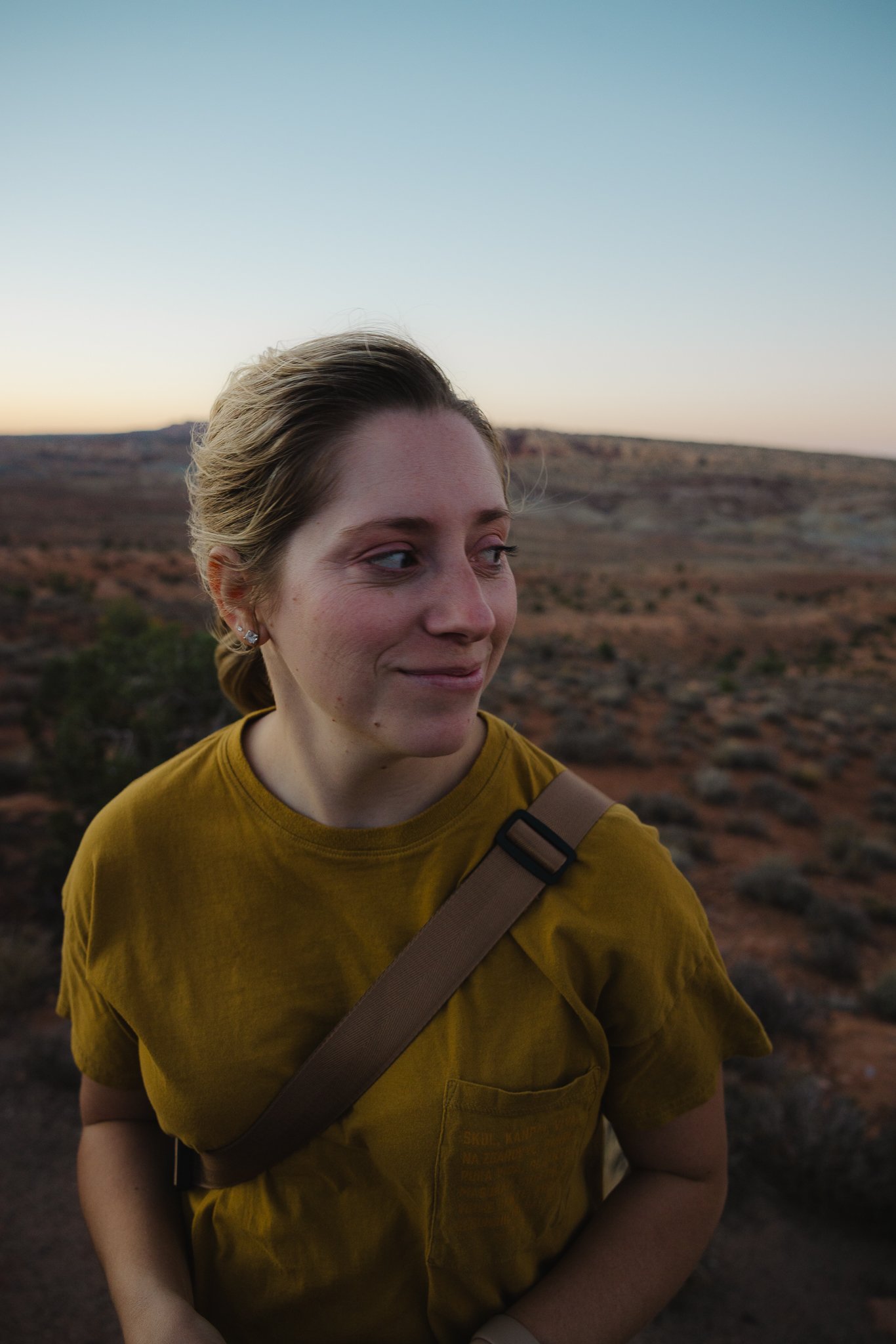 Capturing a happy moment at Arches National Park before the sun goes down