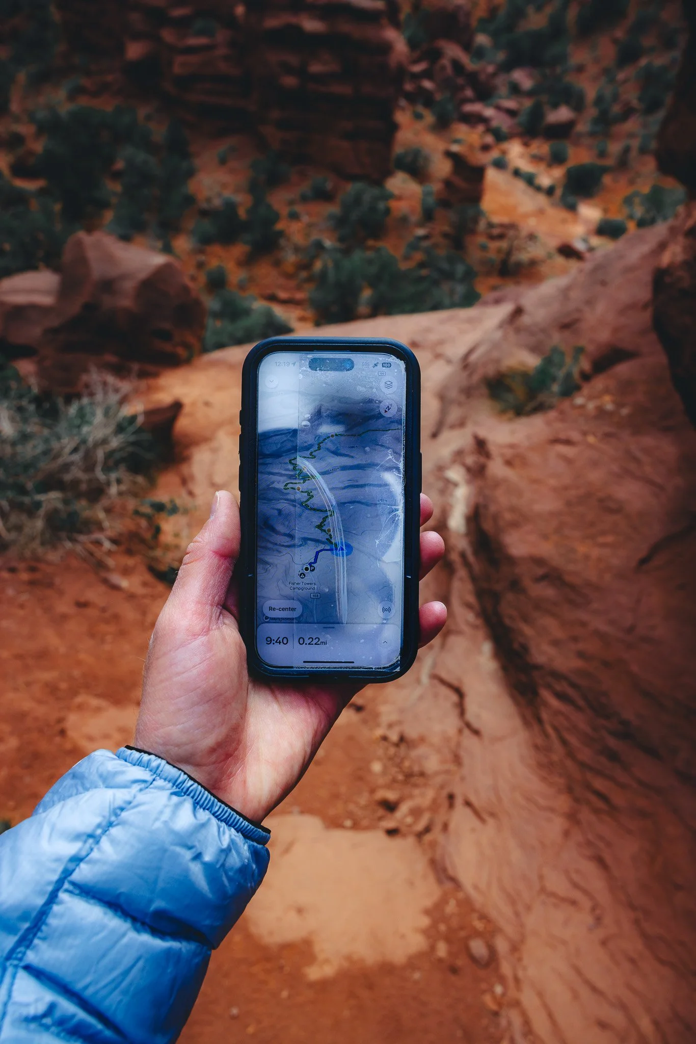 Using the AllTrails app