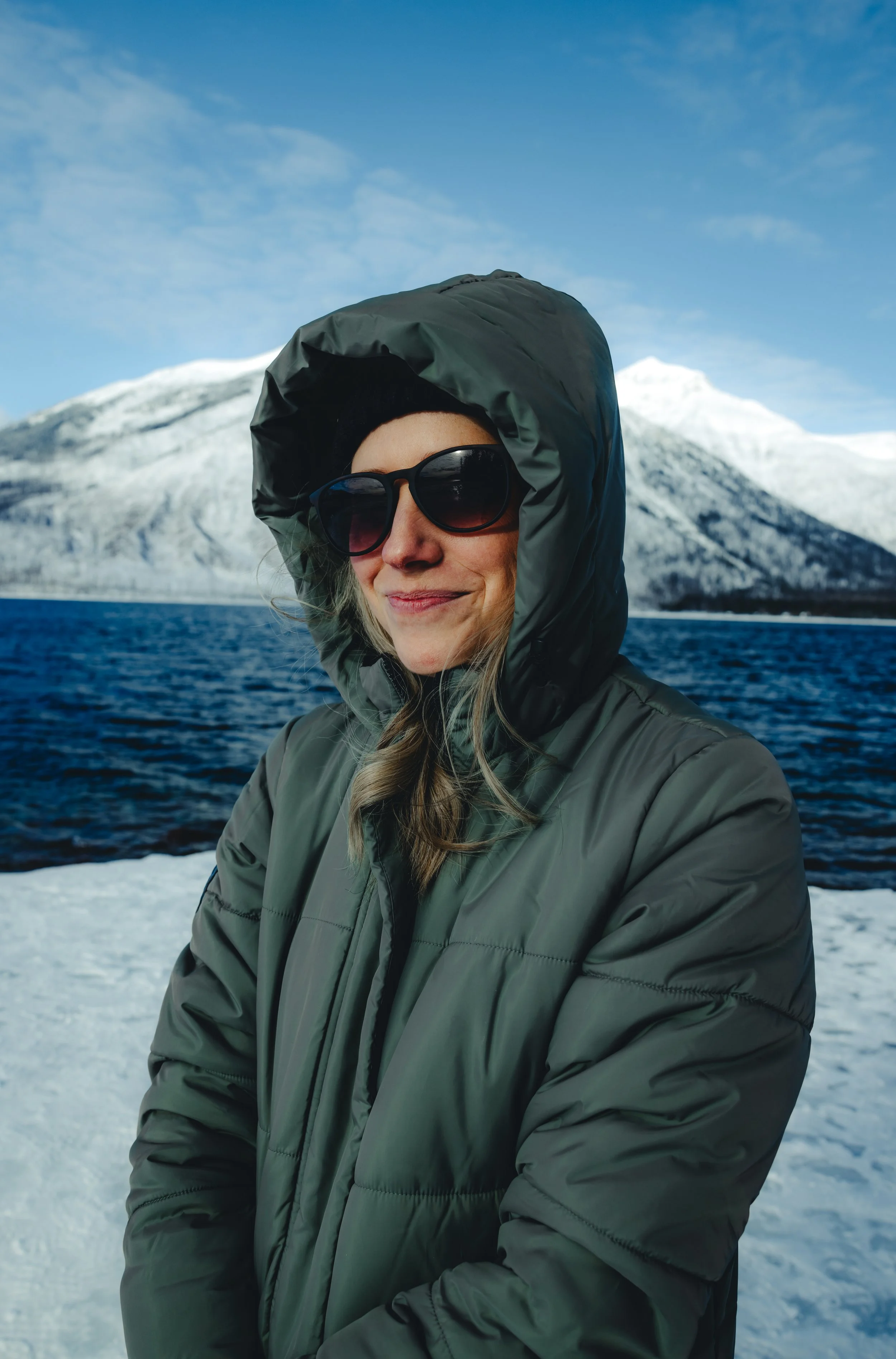 Bundled up at the lake