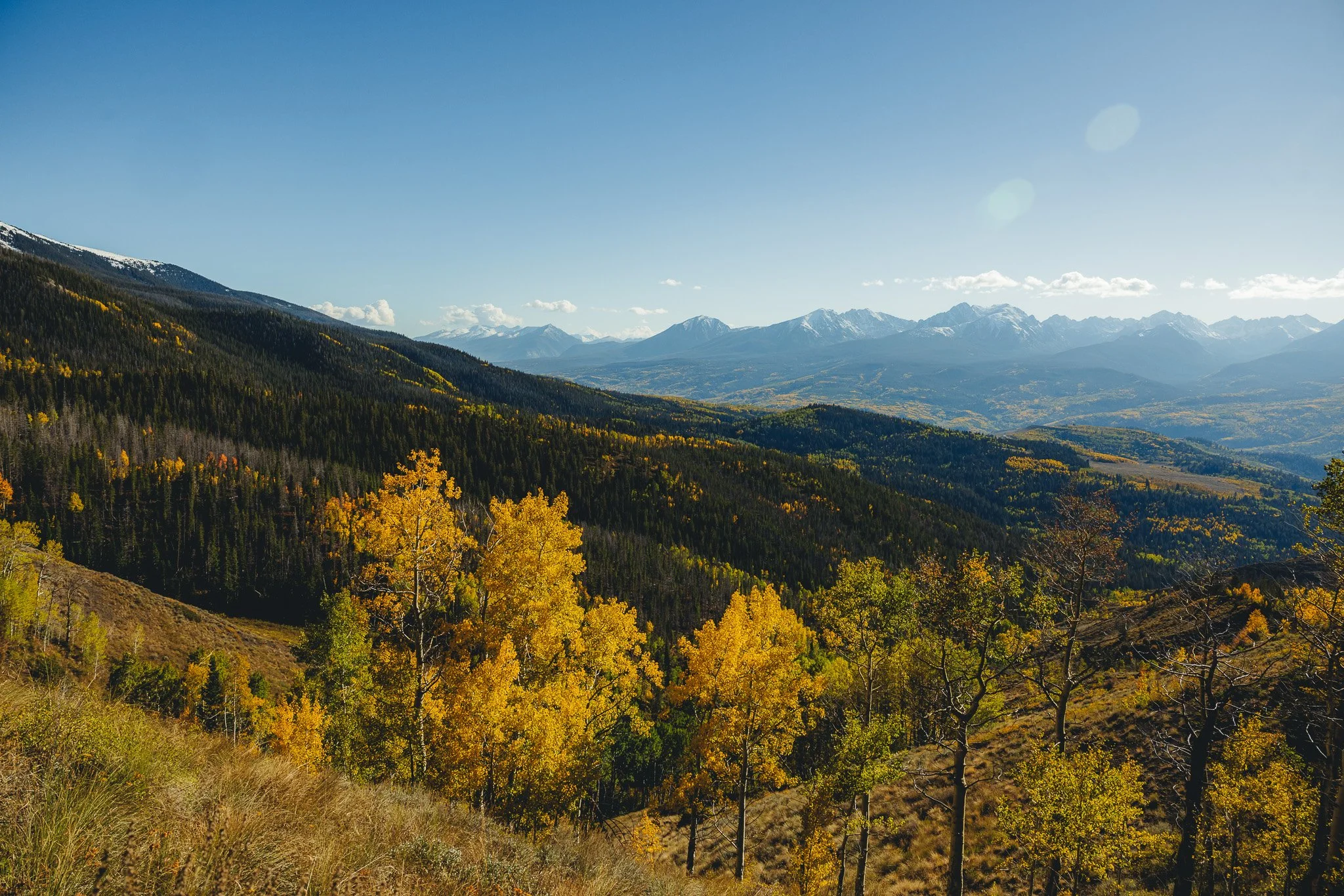 A valley of fall colors