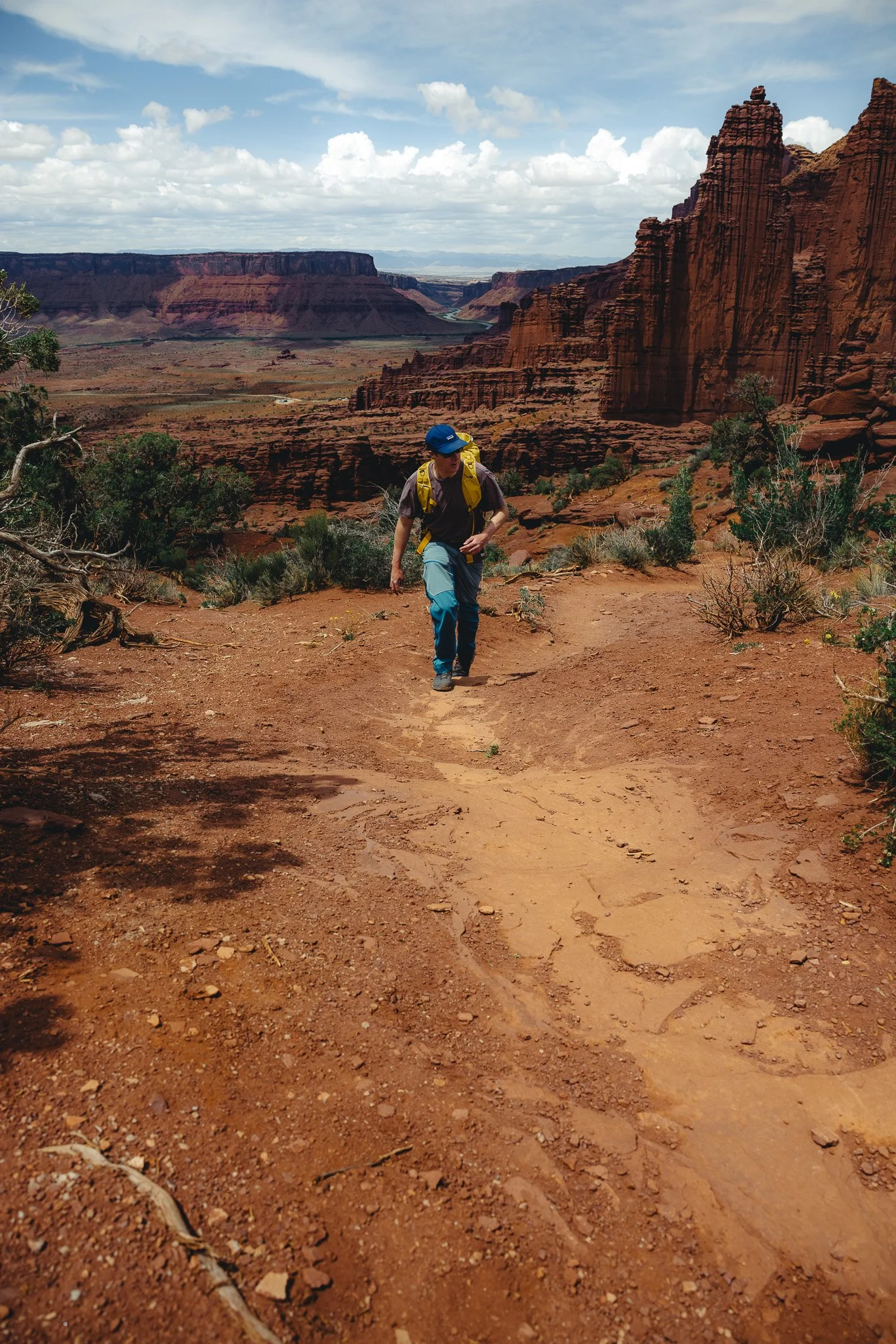 Hiking a trail in Utah