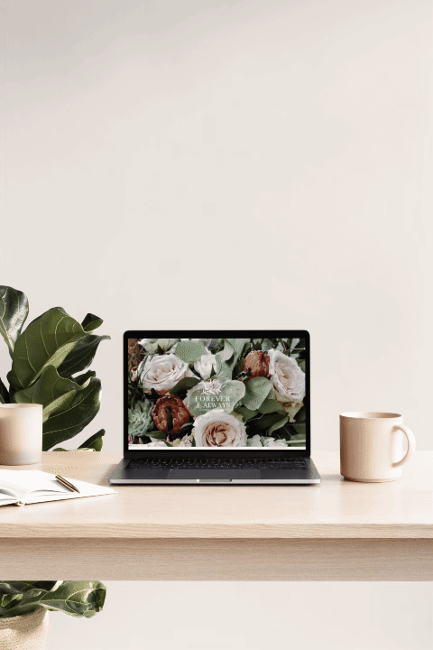 Forever & Always website displayed on a laptop, showing the finished website design