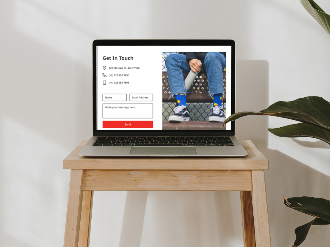 Incredible Socks Shopify website displayed on a laptop showing the colourful ecommerce homepage design