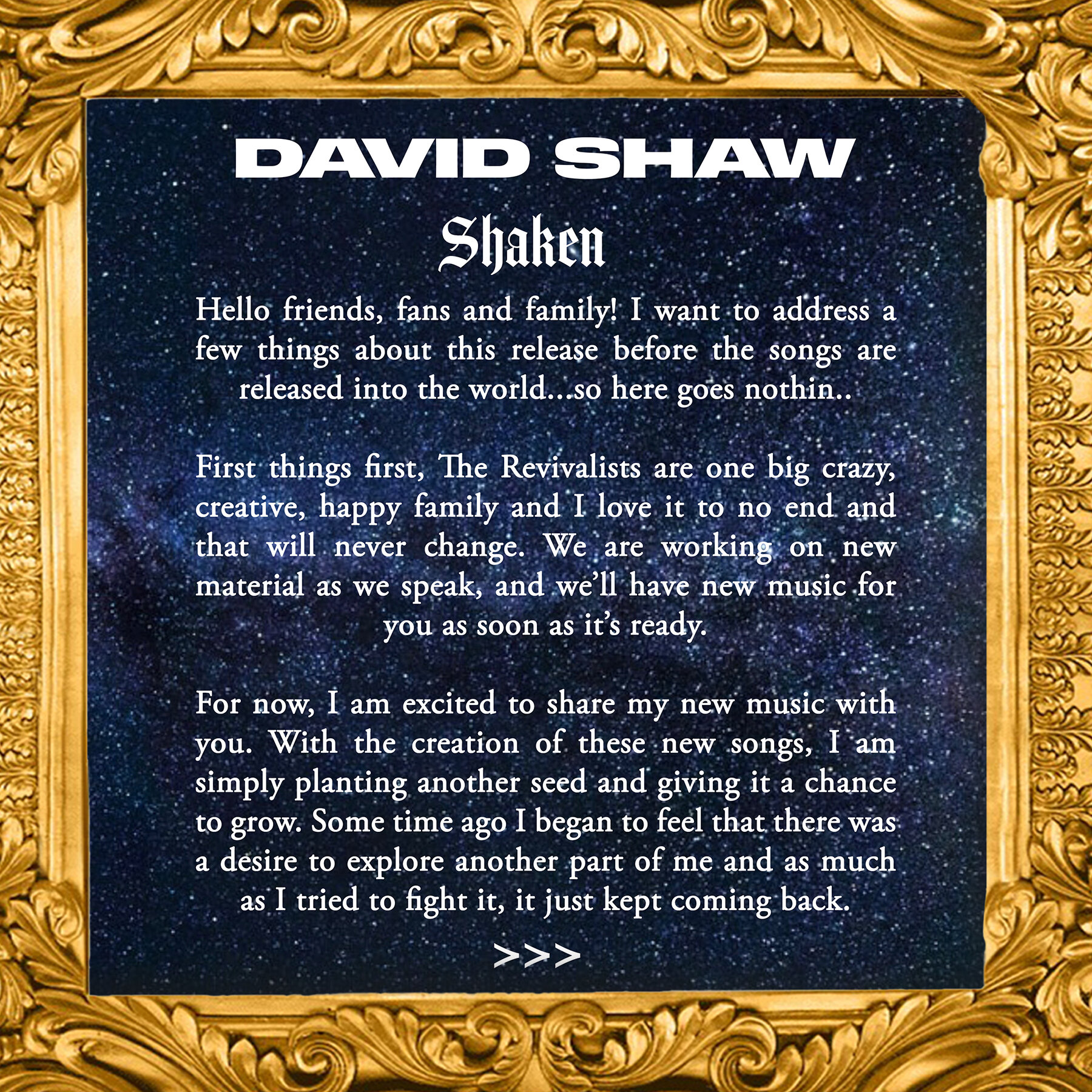 A Statement From David