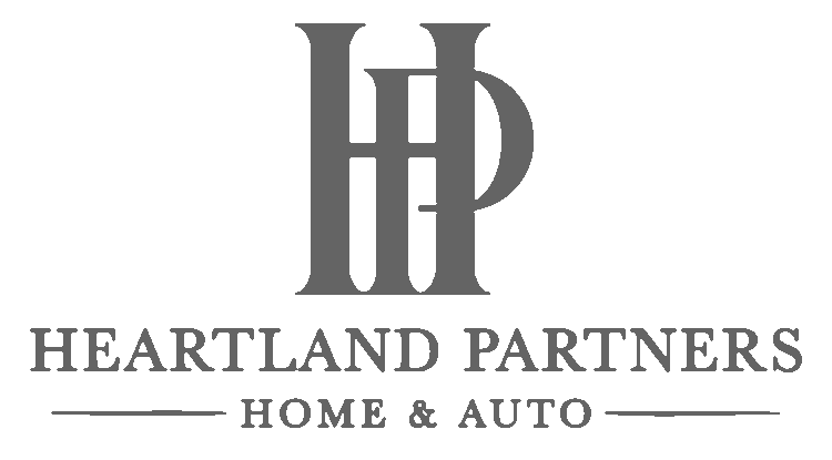 Logo of Heartland Partners Home & Auto with stylized initials HP above the name.