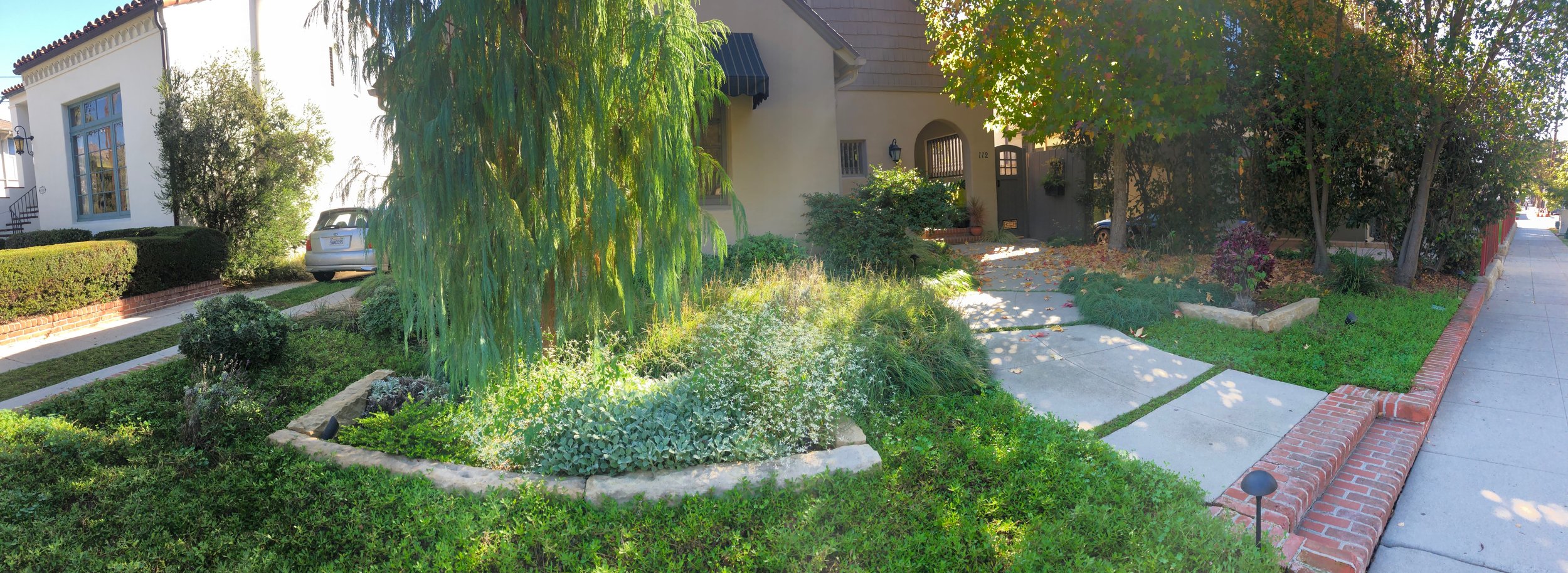 Panorama from the public sidewalk.