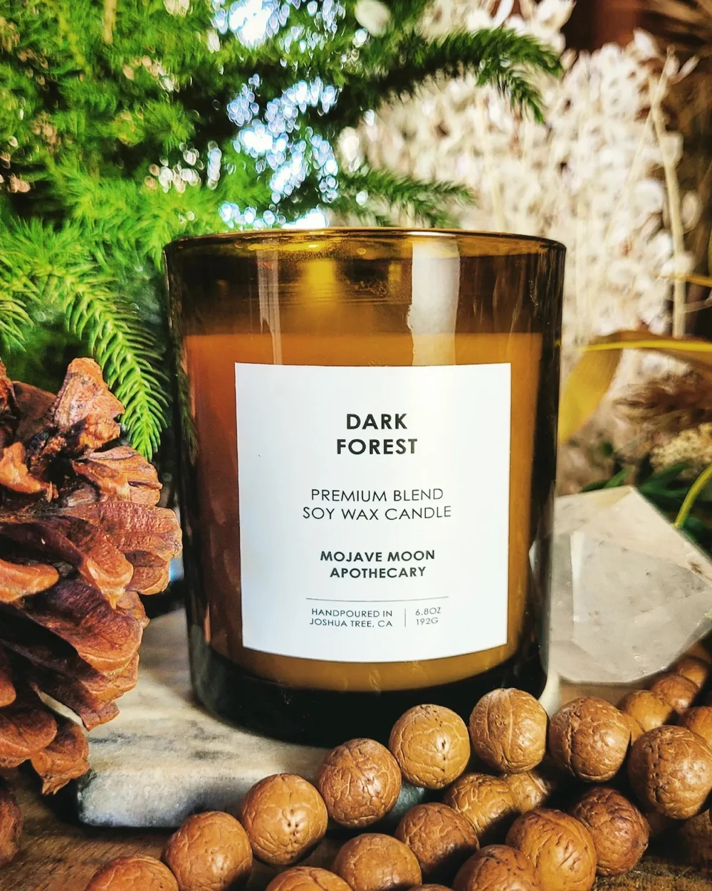 Premium Desert Rose Soy Blend Candle - Amber Glass Jar Handmade in ...