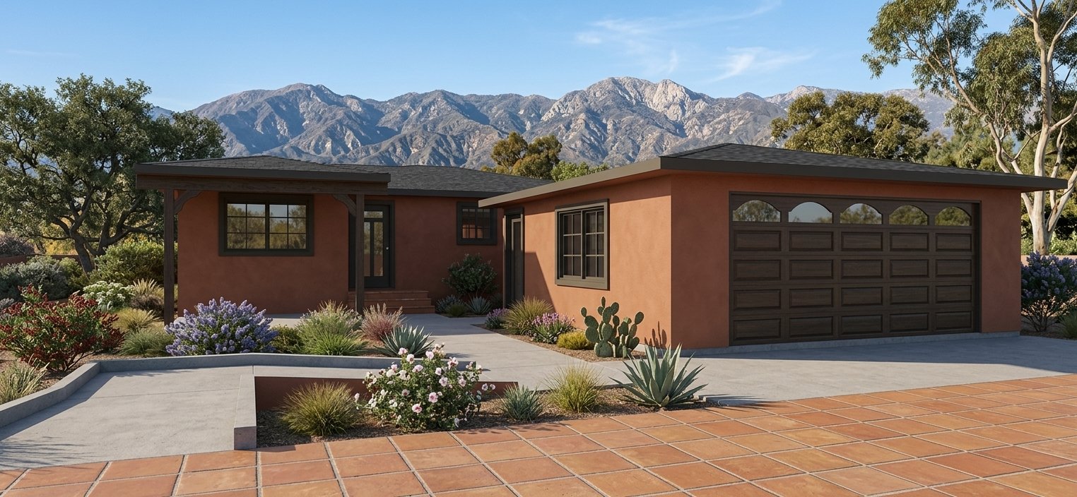 Rendering of new garage and ADU