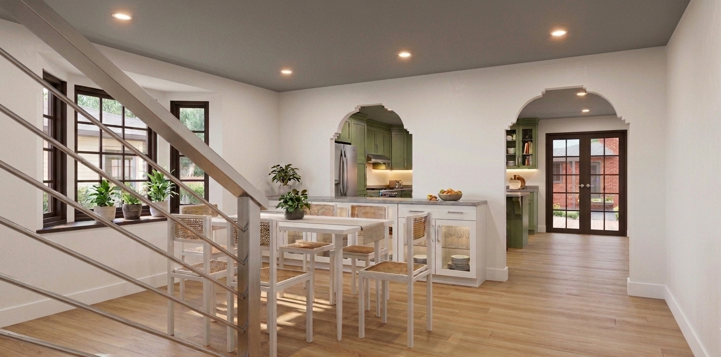 Rendering of dining area