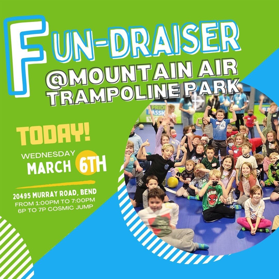 Happening today!⁠
⁠
Head over to Mountain Air Trampoline Park for a FUN-DRAISER to benefit KIDS Center!⁠
⁠
30% of your admission fee will go to support life-changing services for local children and families.⁠
⁠
Gather a crowd and head over for big fu