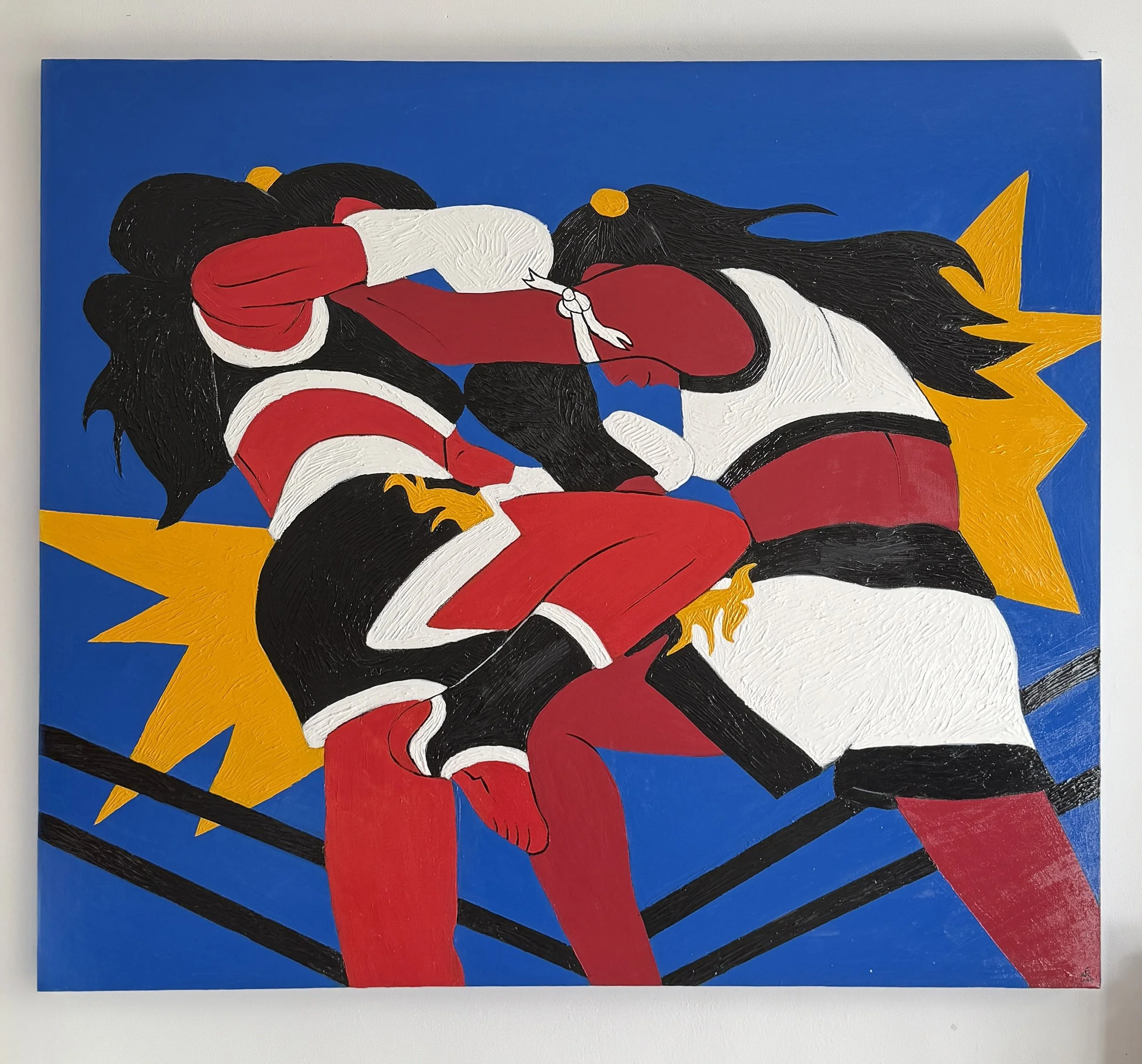 Muay Thai Girls original acrylic painting by Alexandra Ramirez