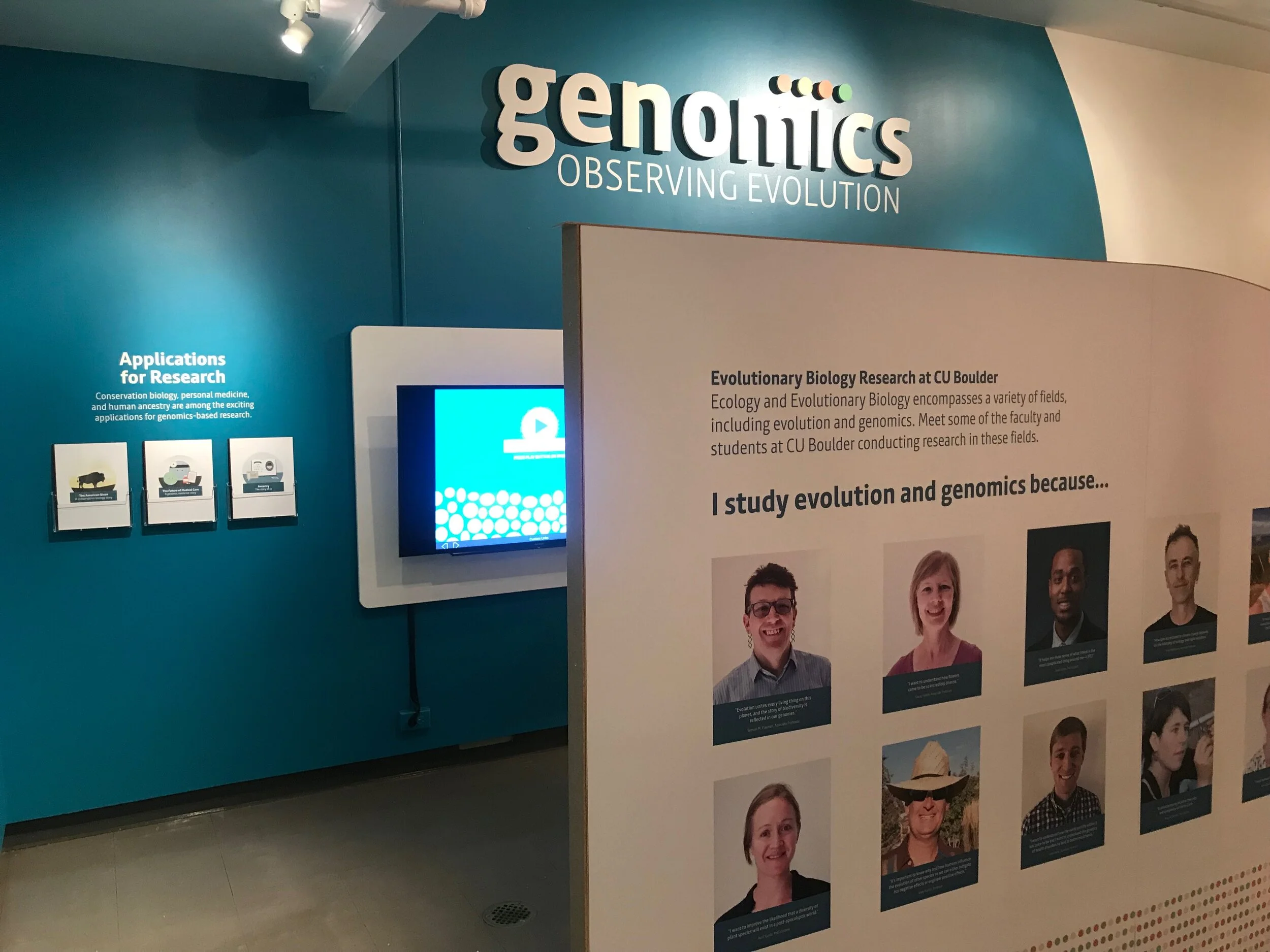 Genomics: Observing Evolution / 
CU Museum of Natural History - 3-D exhibition design, installation coordination, specimen curation and placement
