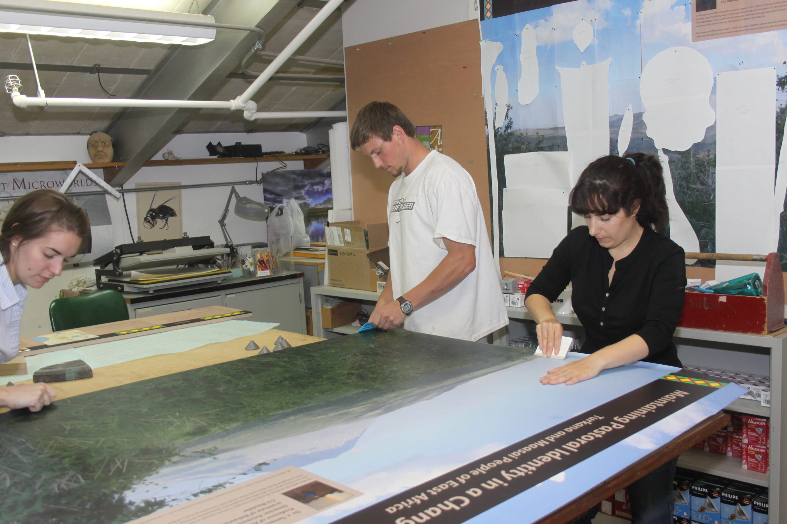 Maintaining Pastoral Identity in a Changing World, Institute of Behavioral Science Building, object curation and placement, case layout, mount making, graphic design (case back vinyl application, case mock-up)