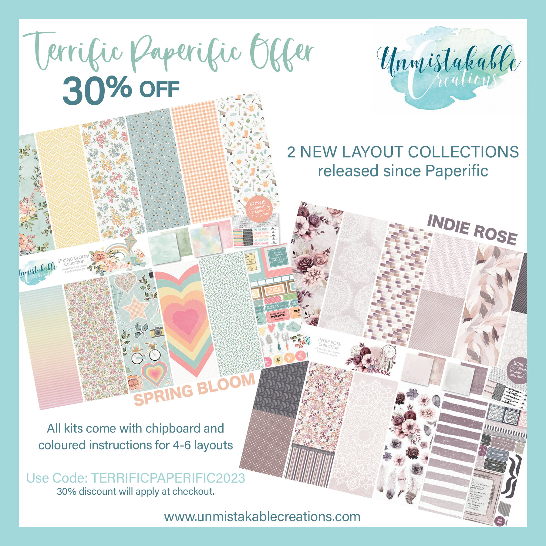 Unmistakable Creations misses our beautiful faces from #paperificexpo 2023, so much that Melissa is offering Paperific customers this exclusive special on her two latest collections. Simply use the code TERRIFICPAPERIFIC2023 at the check out to get 3