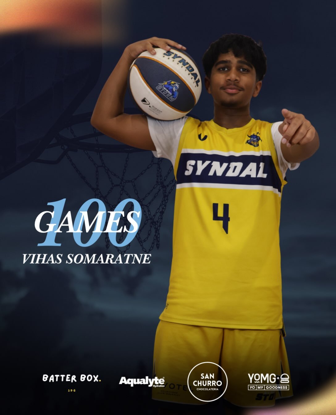Our Heart of the Storm Award winner for Winter 2026 hits the 100 games milestone this weekend! Congratulations Vihas! #stormproud