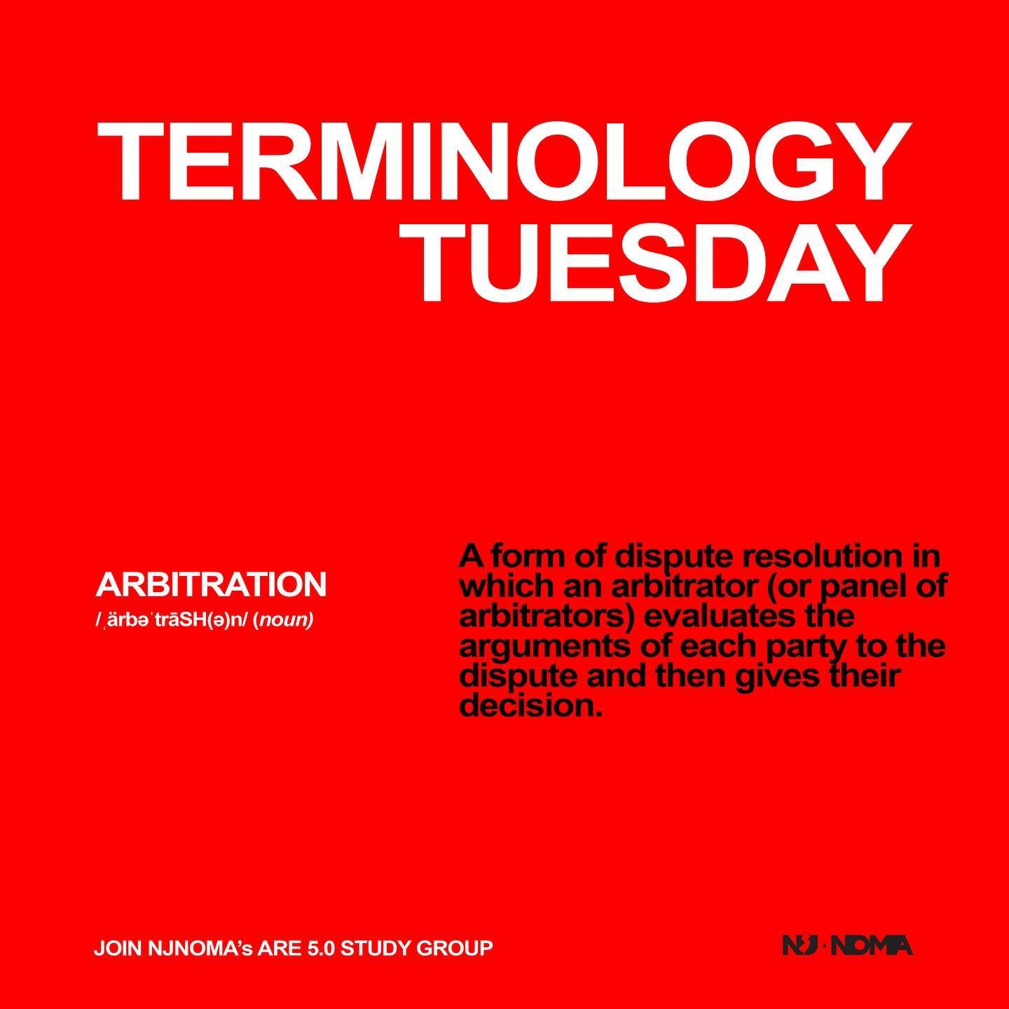 Today&rsquo;s term: ARBITRATION. Join our ARE 5.0 study group... Join NJNOMA. For more information check out website, DM us or email us at newjeryseynoma@gmail.com #NOMA #NJNOMA #NewJerseyNOMA #ARE5 #BlackArchitrect #newjerseyarchitects #architecture