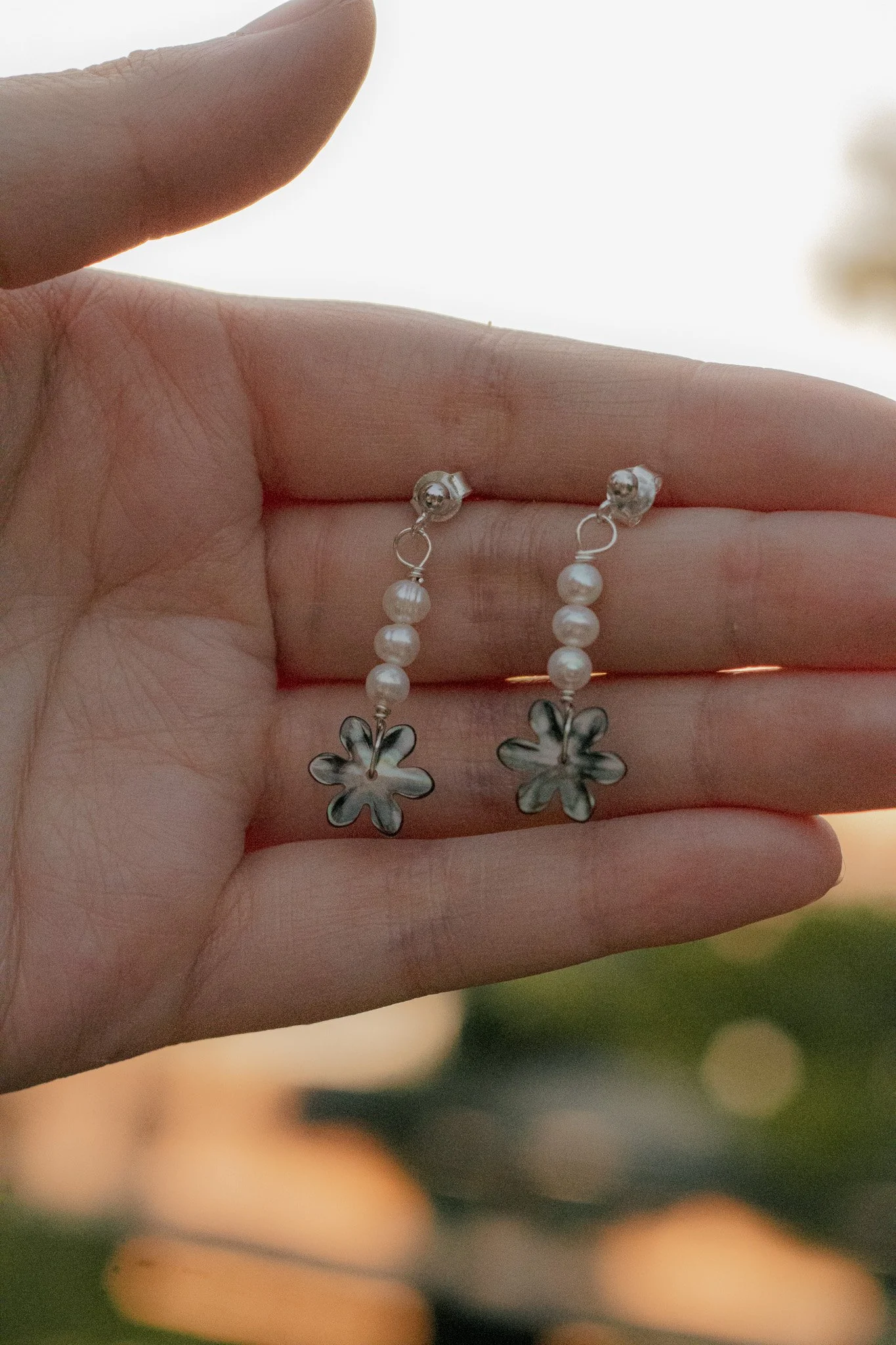 Grey Sampaguita Earrings
