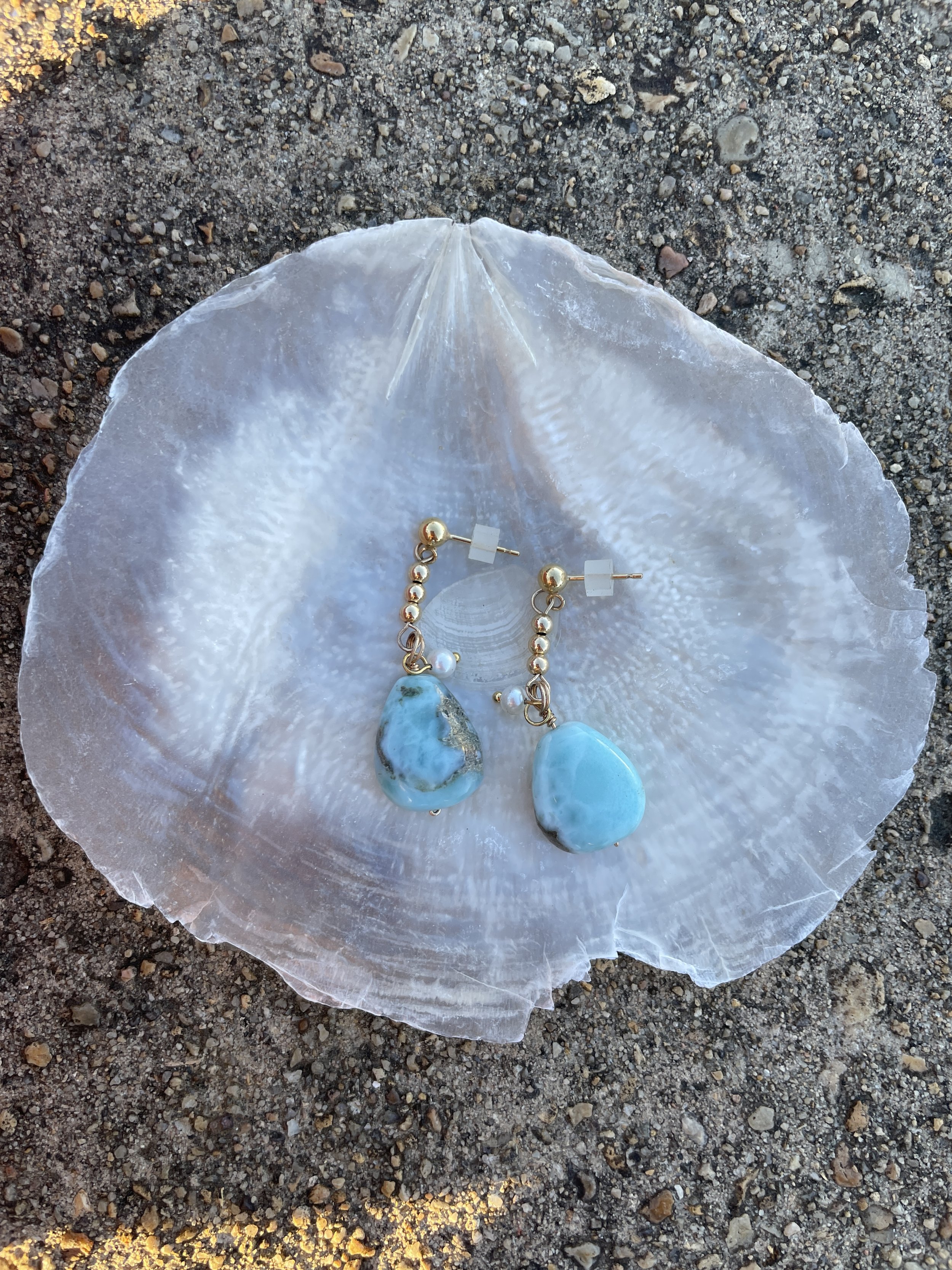 Larimar Ocean Earrings