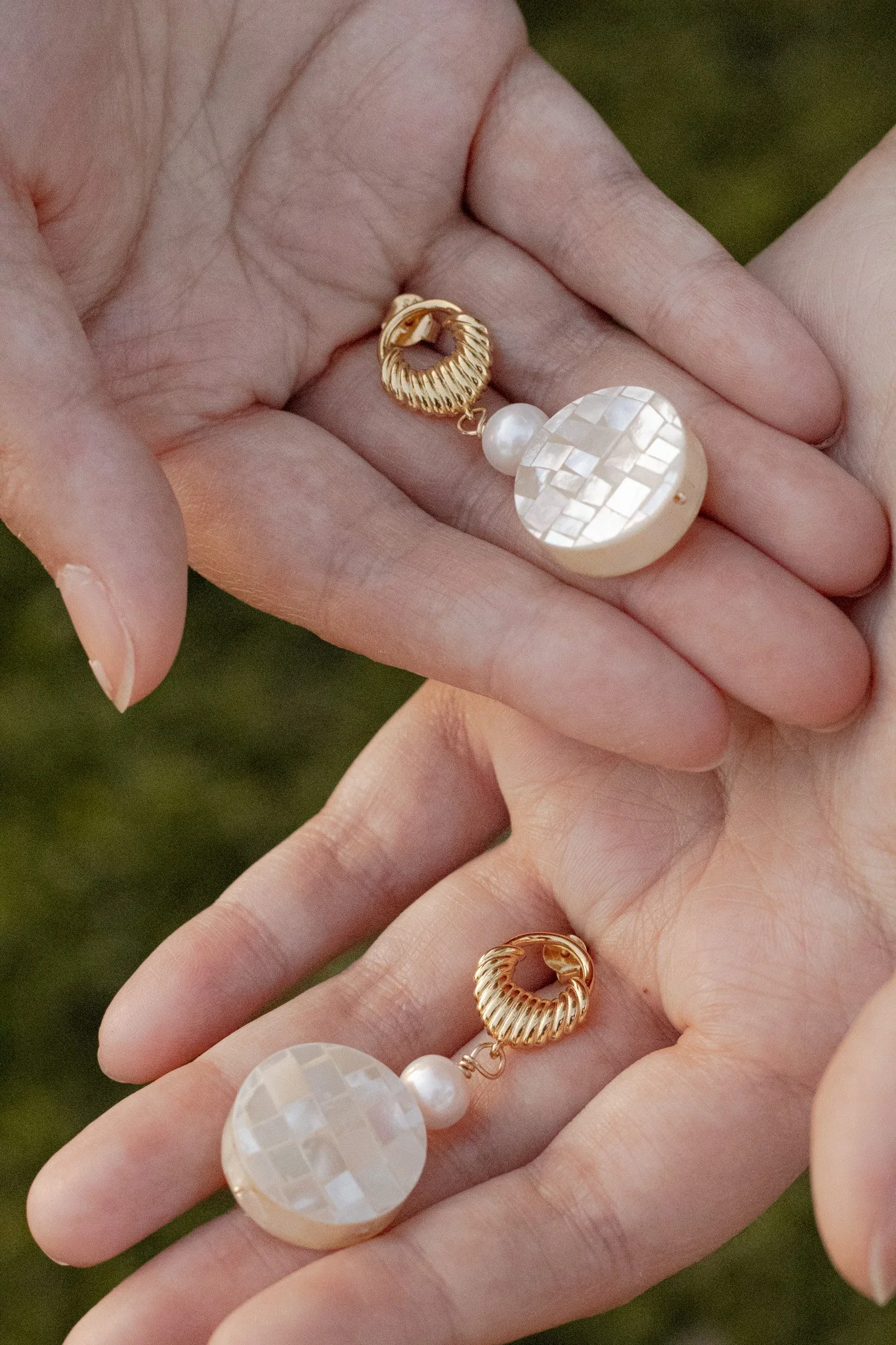 Old Capiz Window Earrings