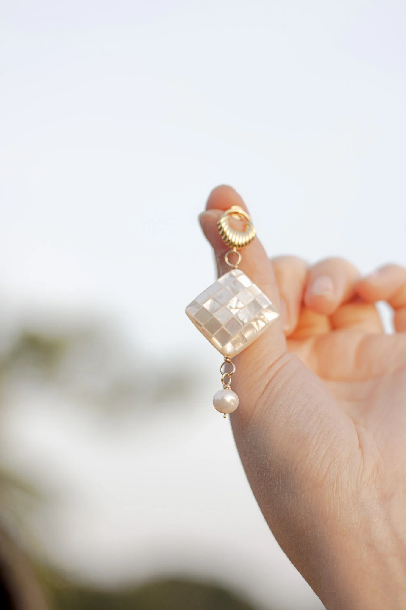 Capiz Diamond Earrings