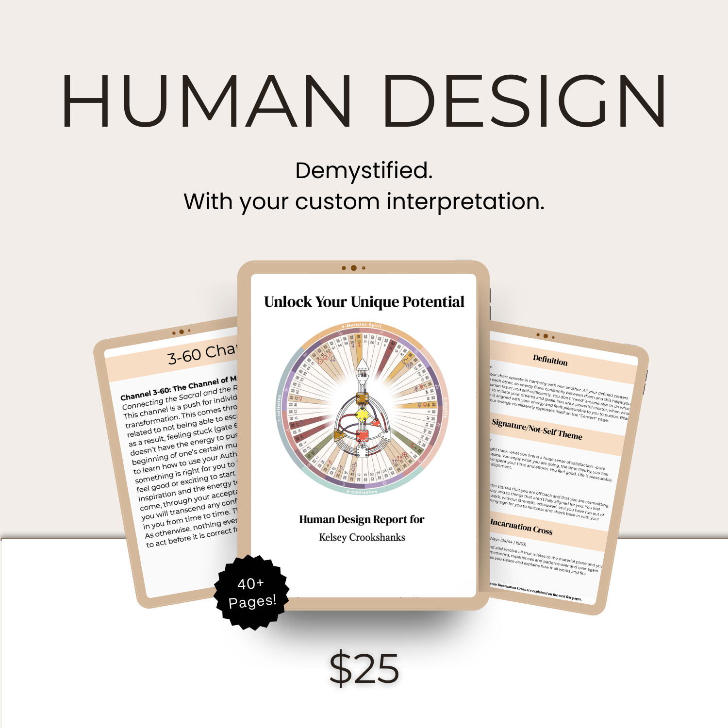 unlock your unique potential with a custom interpretation of your human design bodygraph. easily understand your human design chart