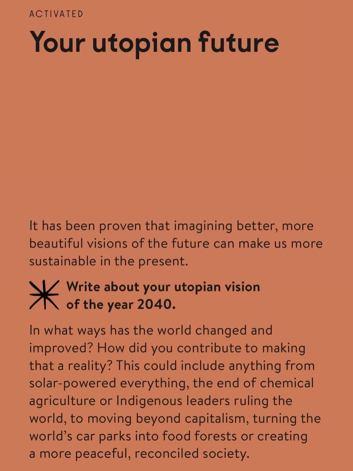 Positivity can be a pretty powerful form of resistance, but I guess I&rsquo;d almost forgotten.
Pete and I did this prompt from my Writer Within card deck together this morning, and I realised how cynical I&rsquo;ve become since writing it. Initially