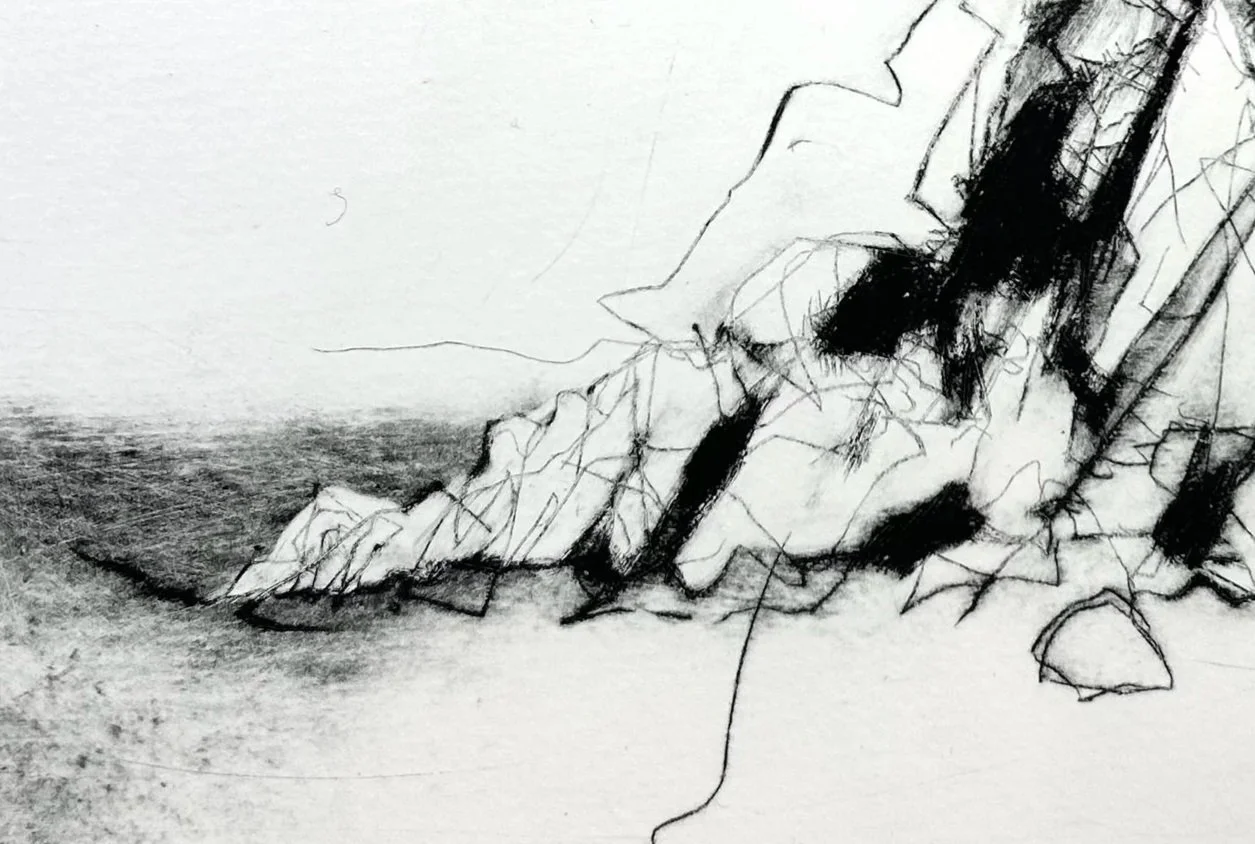 Trevan Point study (drypoint)