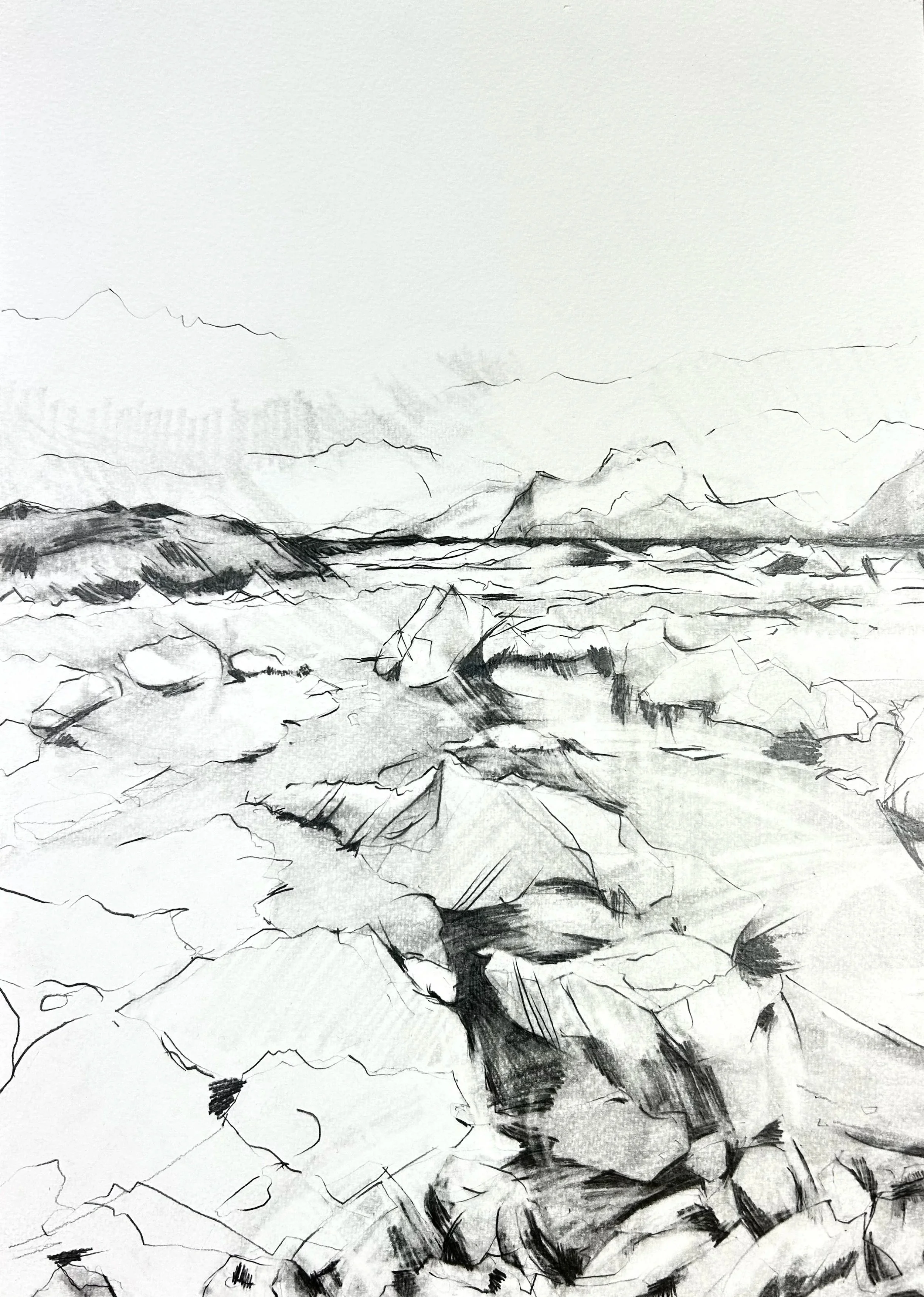 glacial flow Iceland (graphite)