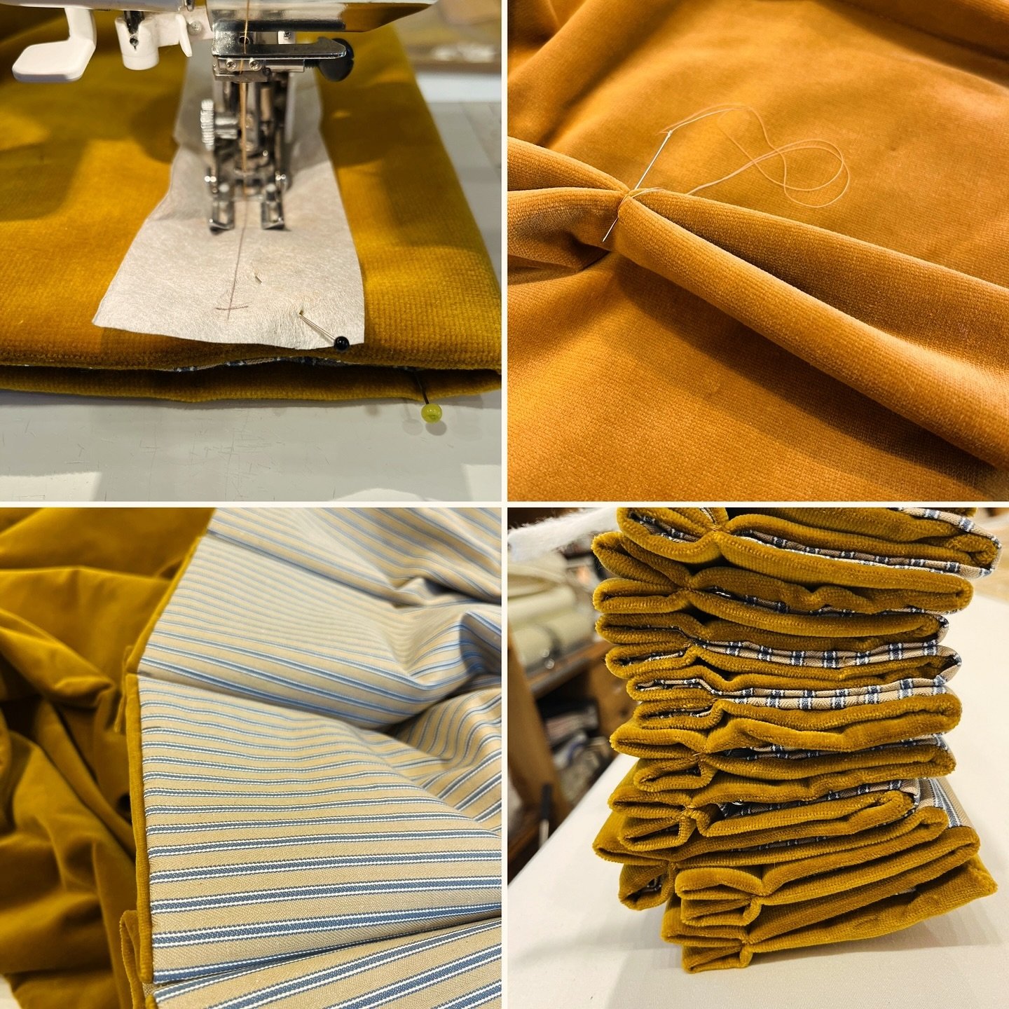 New Year&hellip;.. new jobs. Diary appointments available for all your upcoming projects plan now to banish those February blues. We&rsquo;re back in the studio working with velvet pleats and contrast linings, reminding me of crocuses and butternut s