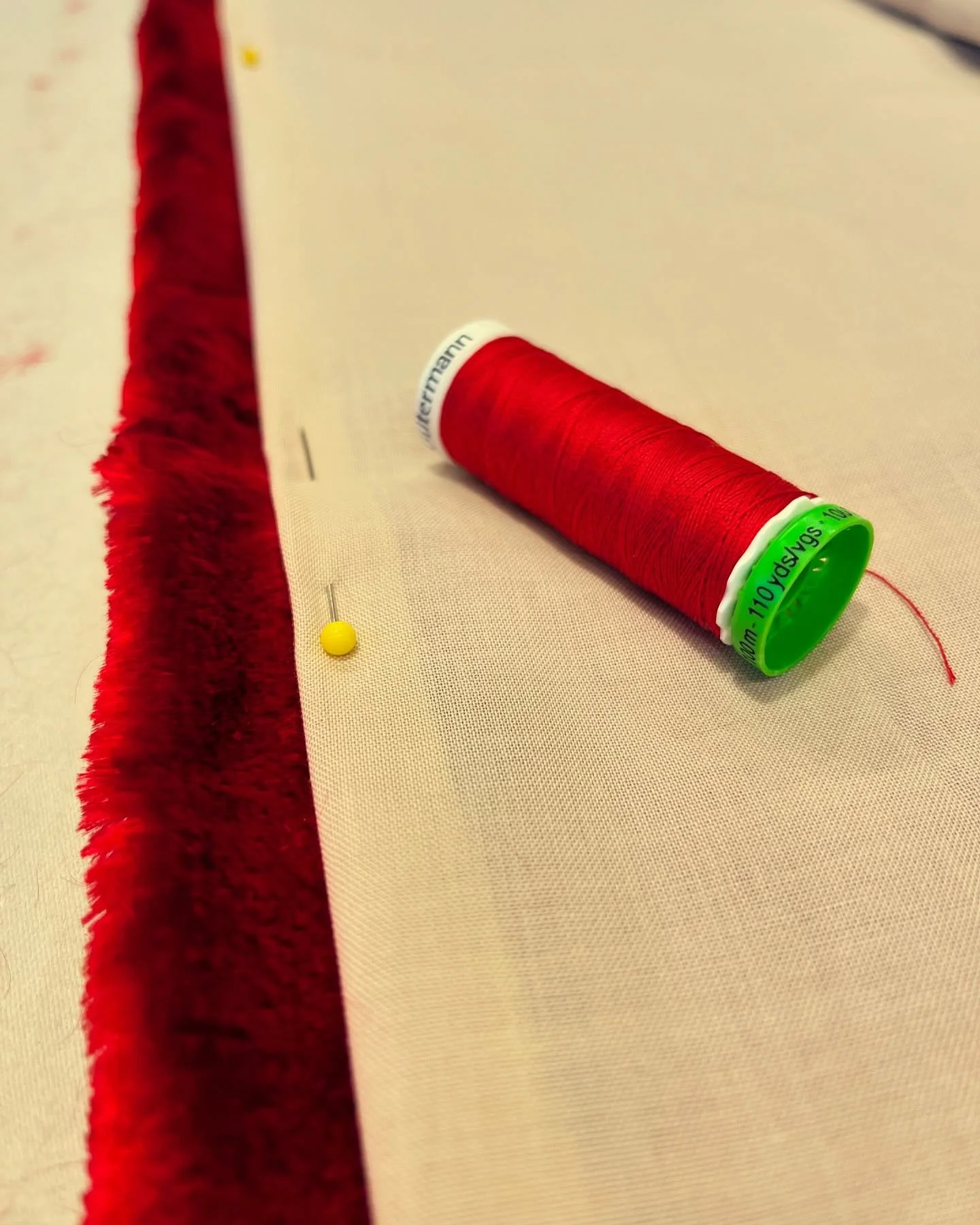 Stepped into Christmas today with the alteration of a pair of curtains worthy of #santaclaus #alterations #redvelvet #curtains #upcycling #handmadeindevon #smallbusiness #christmas #lastjoboftheyear
