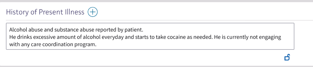 example of a note section that would be restricted to the patient portal and health information exchanges.