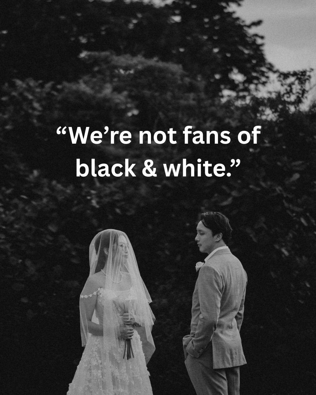 I think its time we show black and white, a little more love. And yes, I think I have an obsession of my brides in black and white (Swipe to maybe find yourself)
