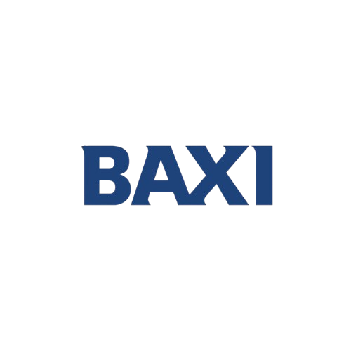 BAXI logo in blue text on a black background.